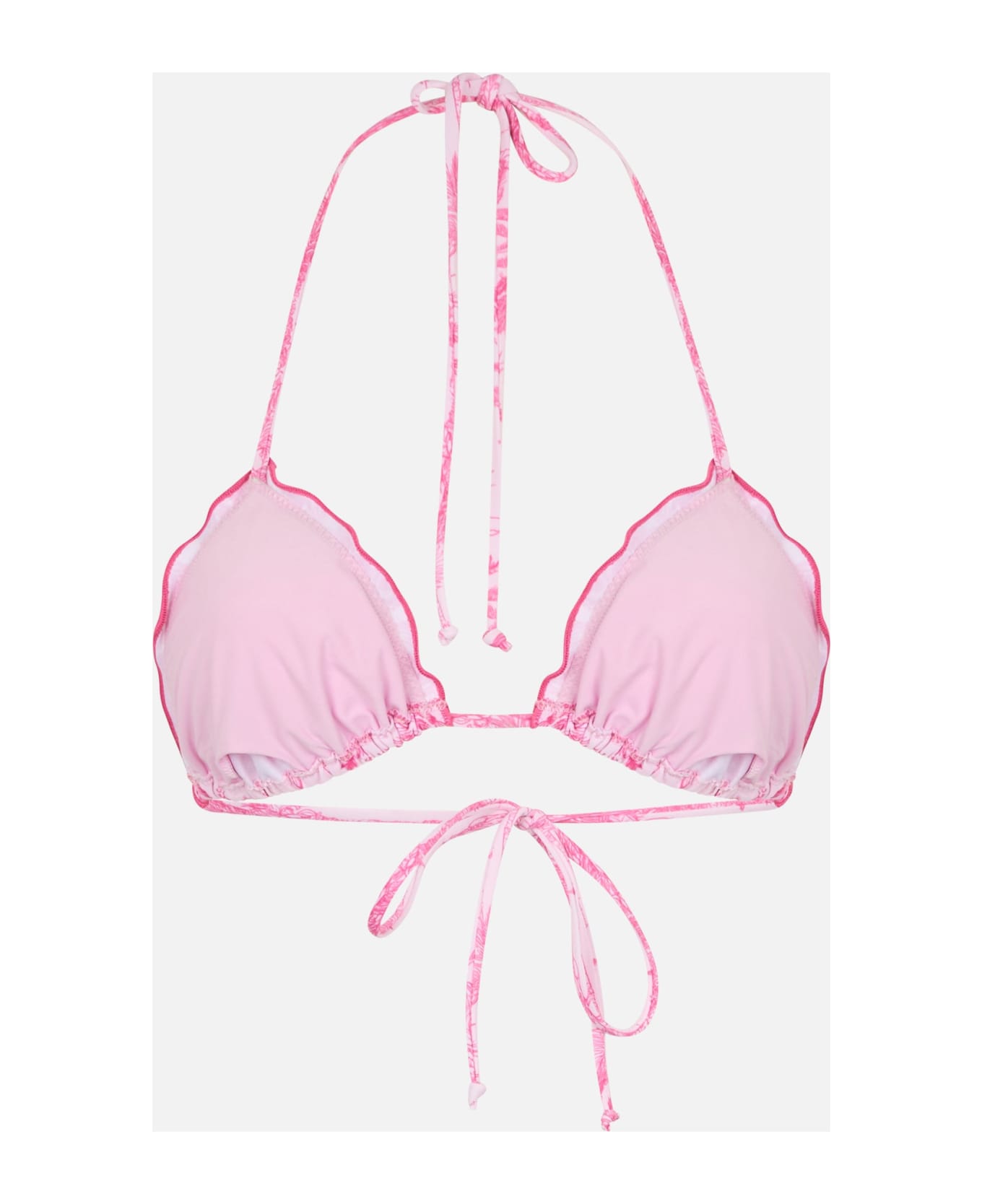 MC2 Saint Barth Woman Toile De Jouy Classic Triangle Beach Top Sagittarius - PINK