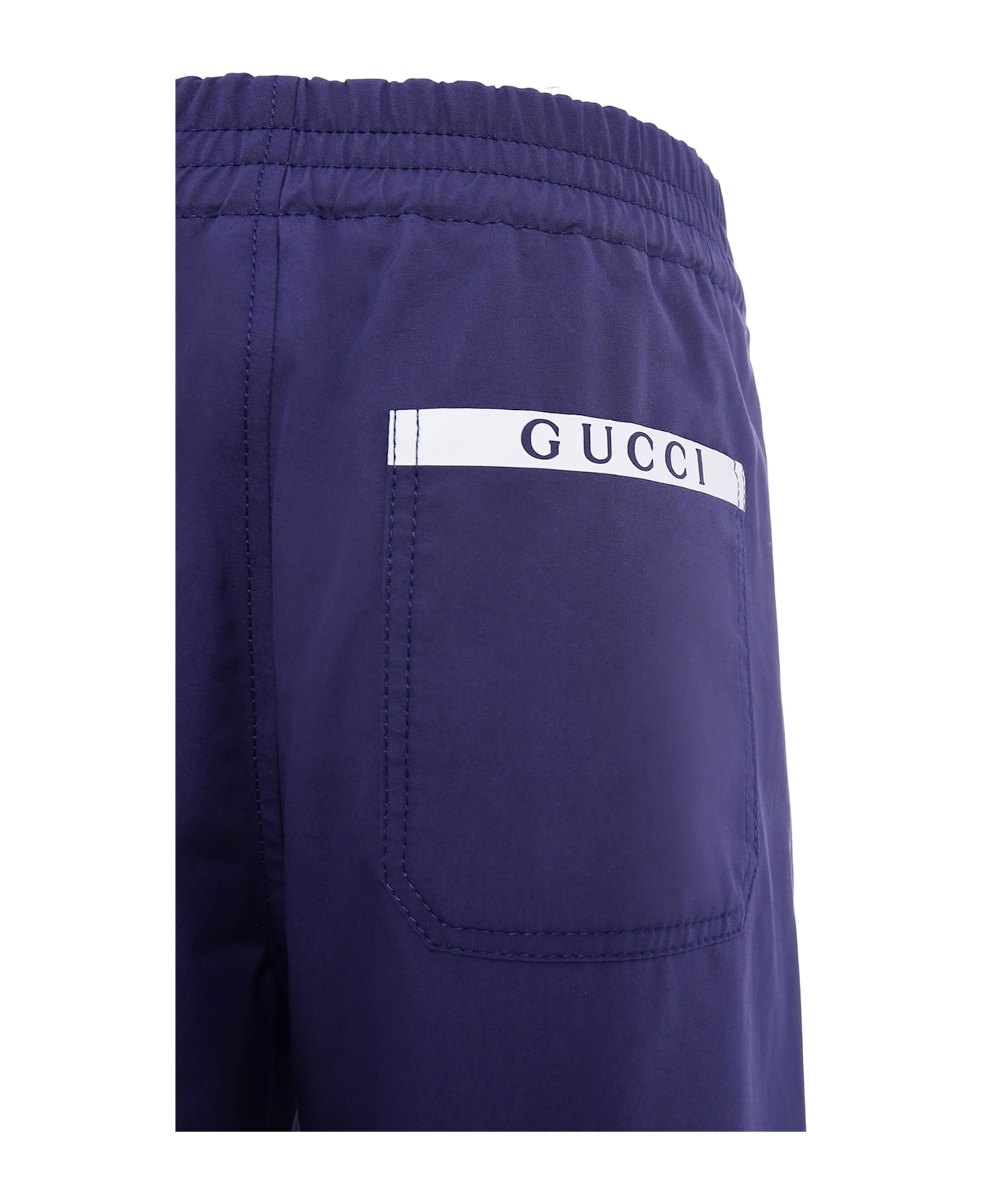 Gucci Blue Trousers For Boy With Logo - Blue