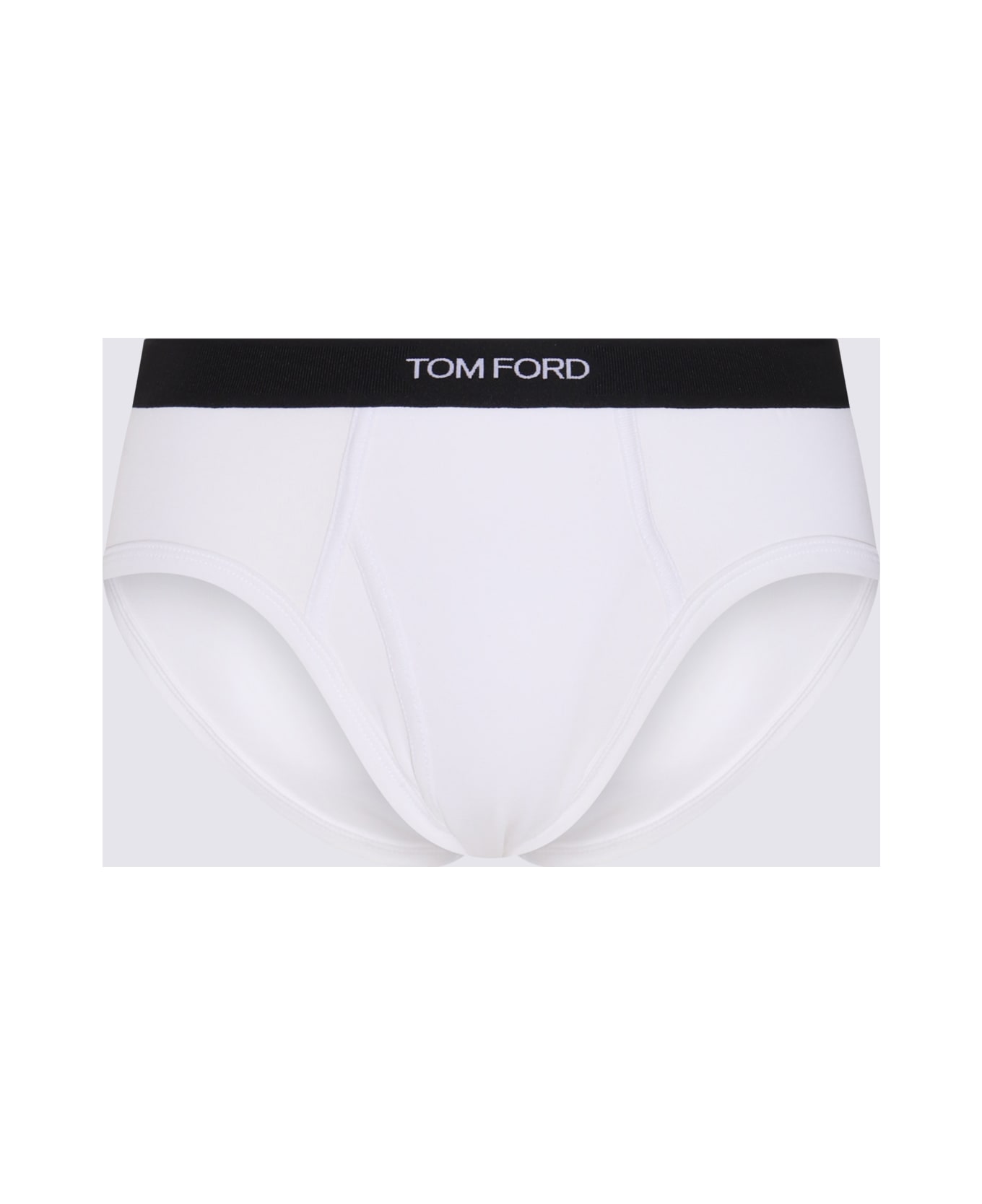 Tom Ford Black And White Cotton Two Pack Briefs - Black