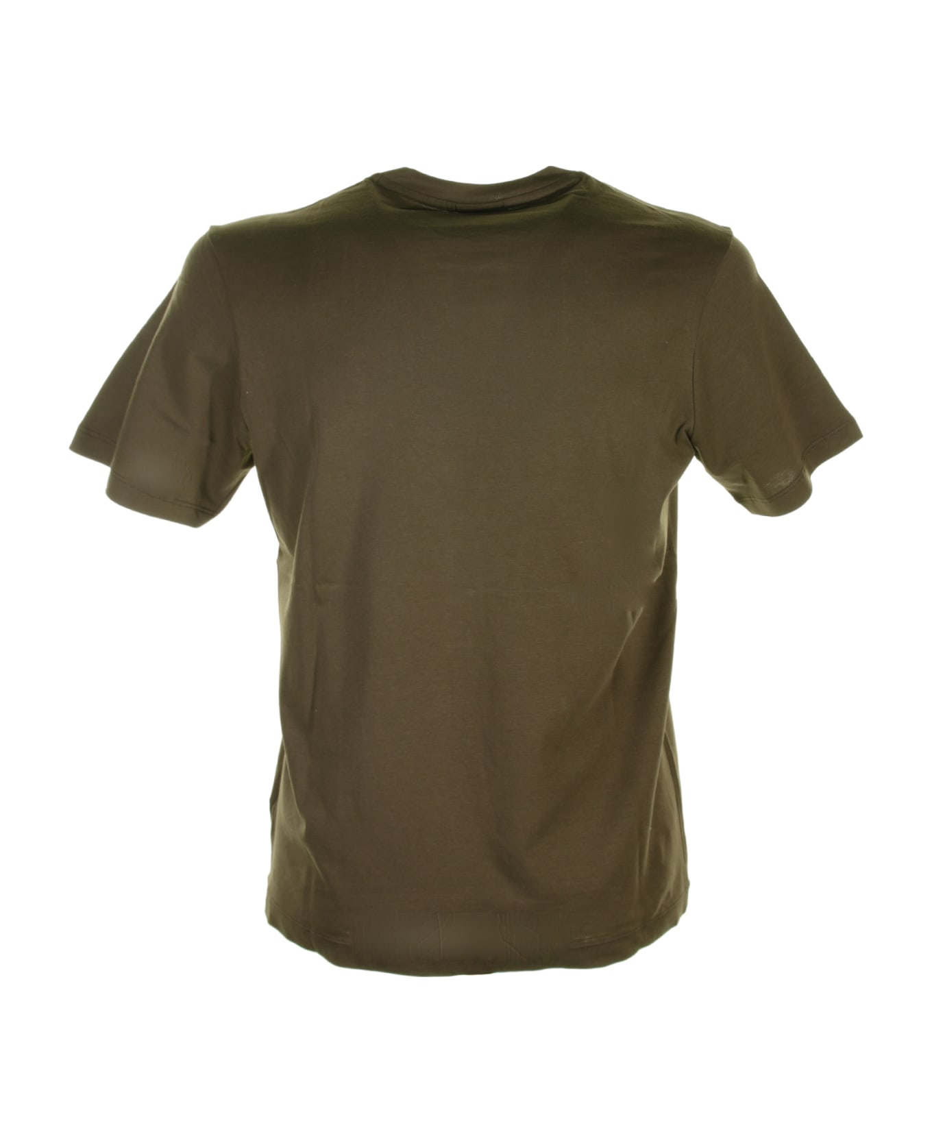 Paul&Shark Military Green T-shirt With Logo - MILITARE