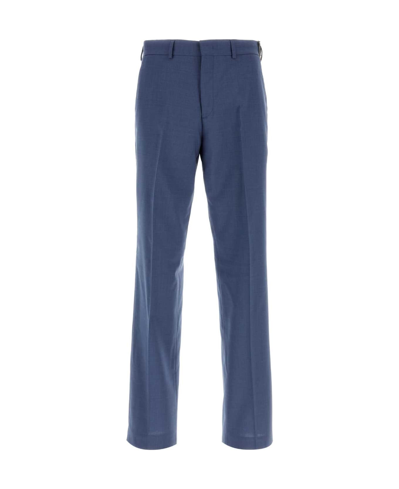 Fendi Blue Wool Pant - OCEANO