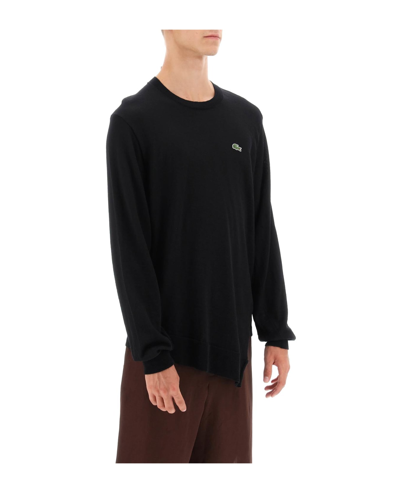 Comme des Garçons Shirt X Lacoste Bias-cut Sweater - BLACK (Black) ニットウェア