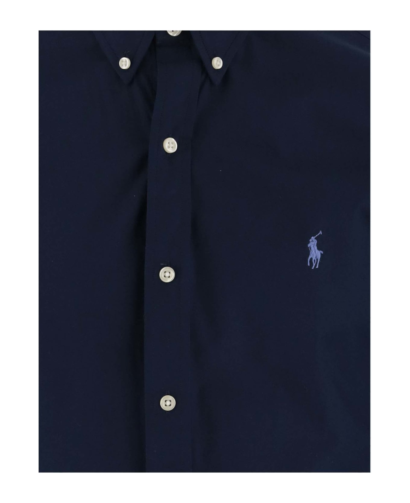 Ralph Lauren Stretch Cotton Shirt With Logo Shirt - Blue