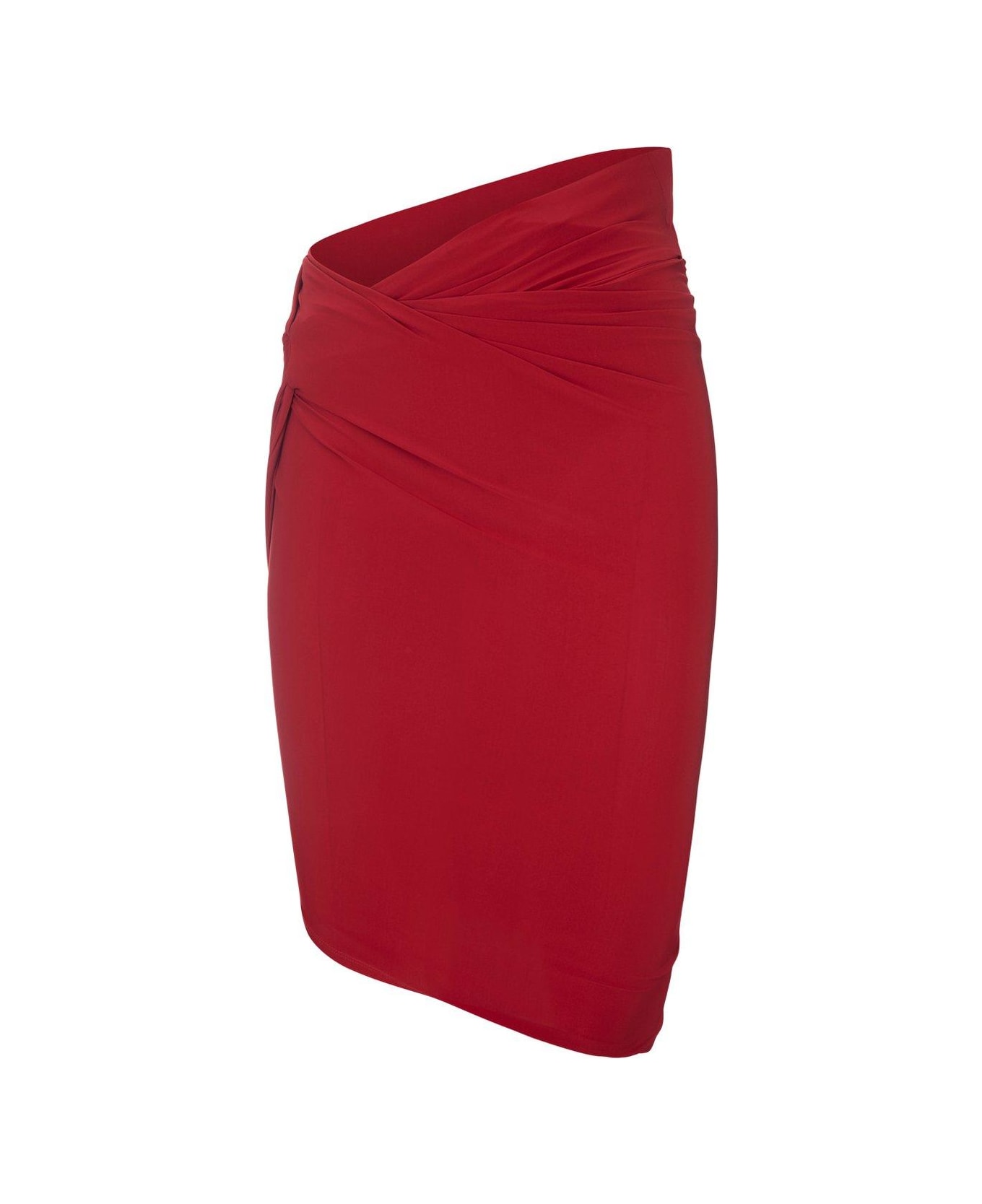 Jacquemus Draped Mini Skirt - Dark red