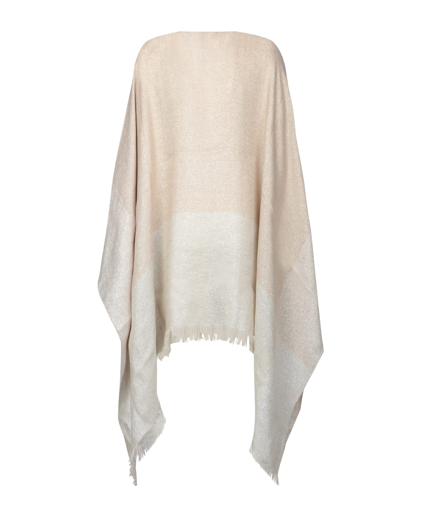 Fabiana Filippi Cape With Bright Weave - IVORY