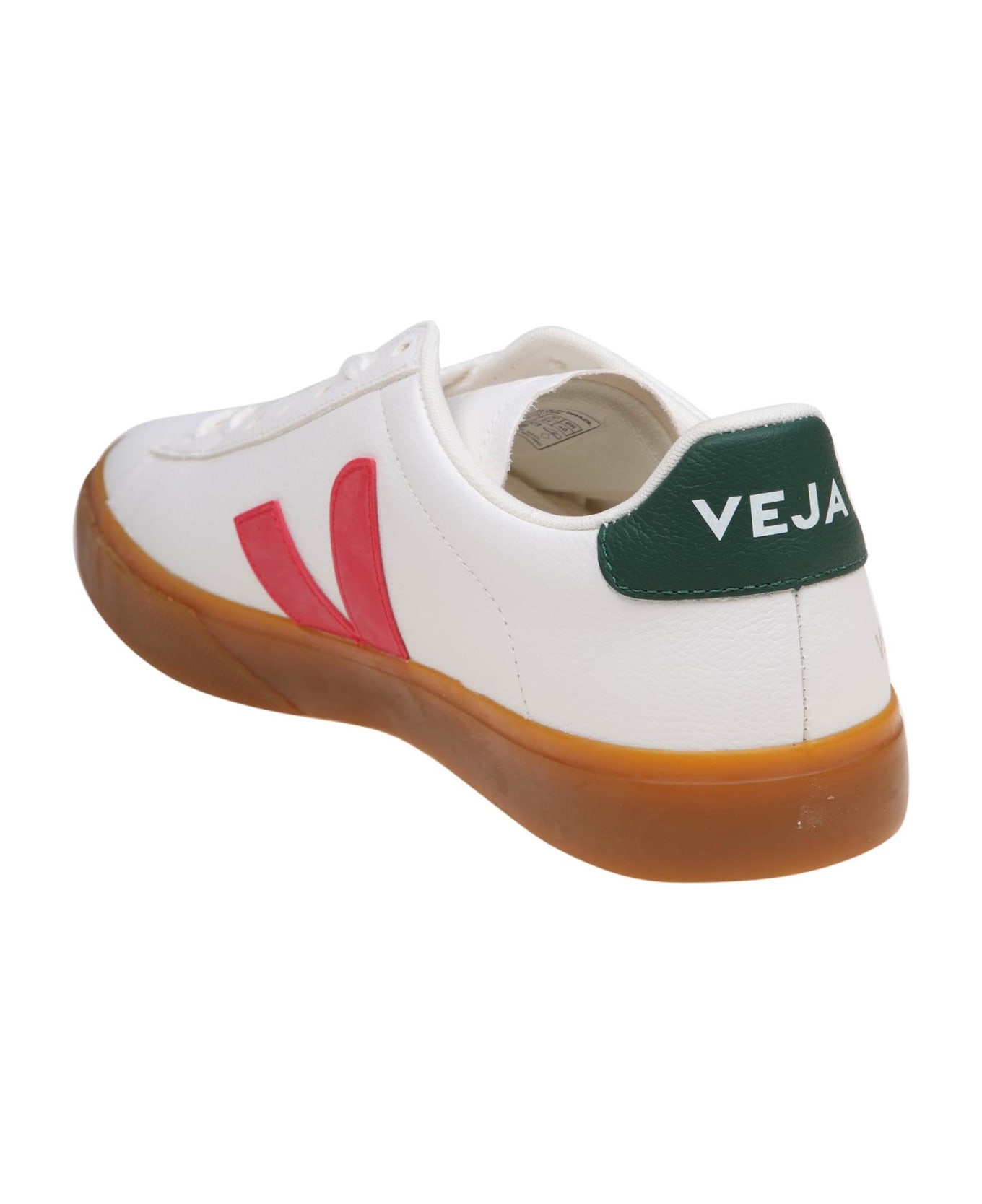 Veja Campo Chromefree In White/red And Green Leather - WHITE/POKER