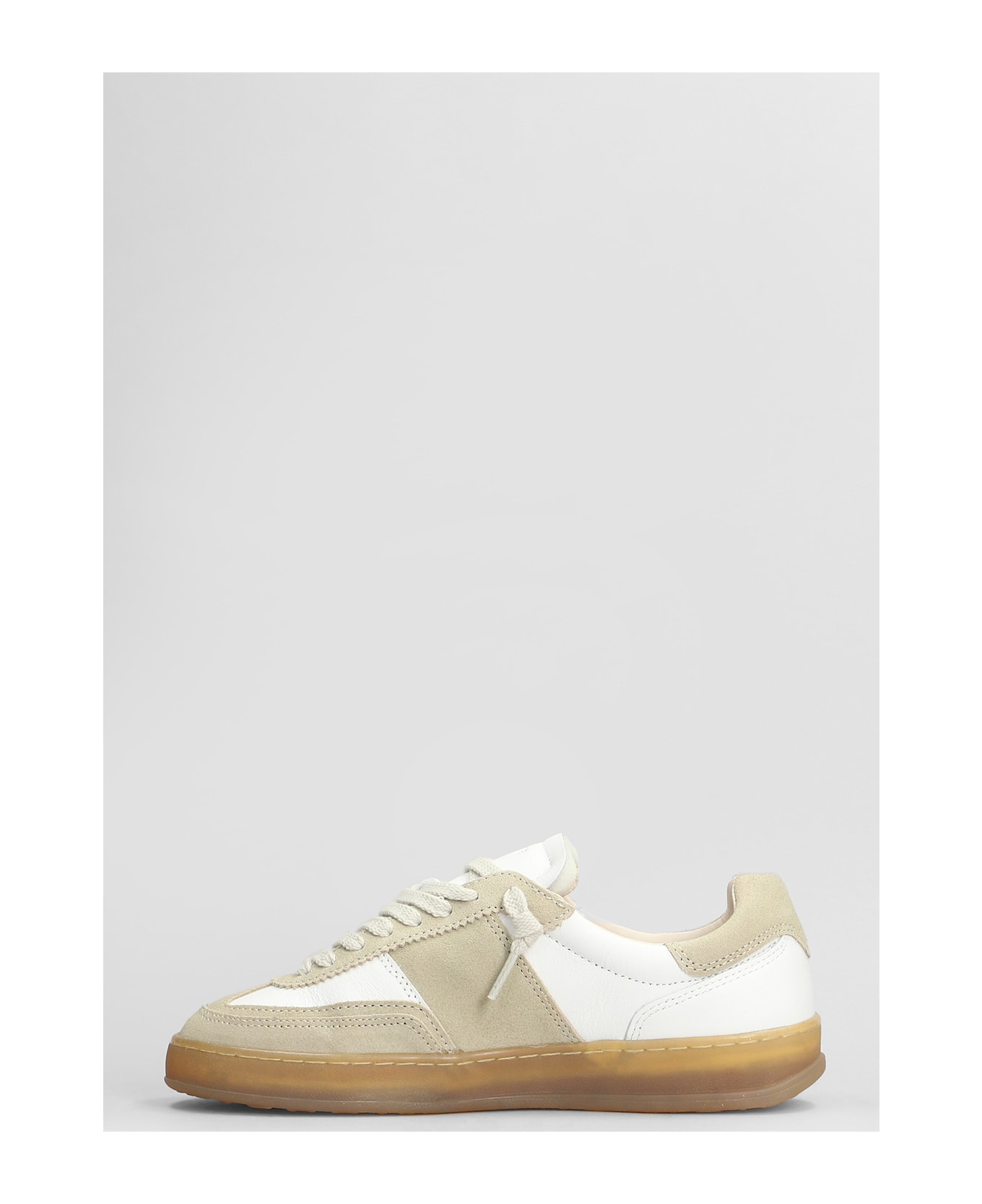 D.A.T.E. Sporty Sneakers In White Suede And Leather - Bianco