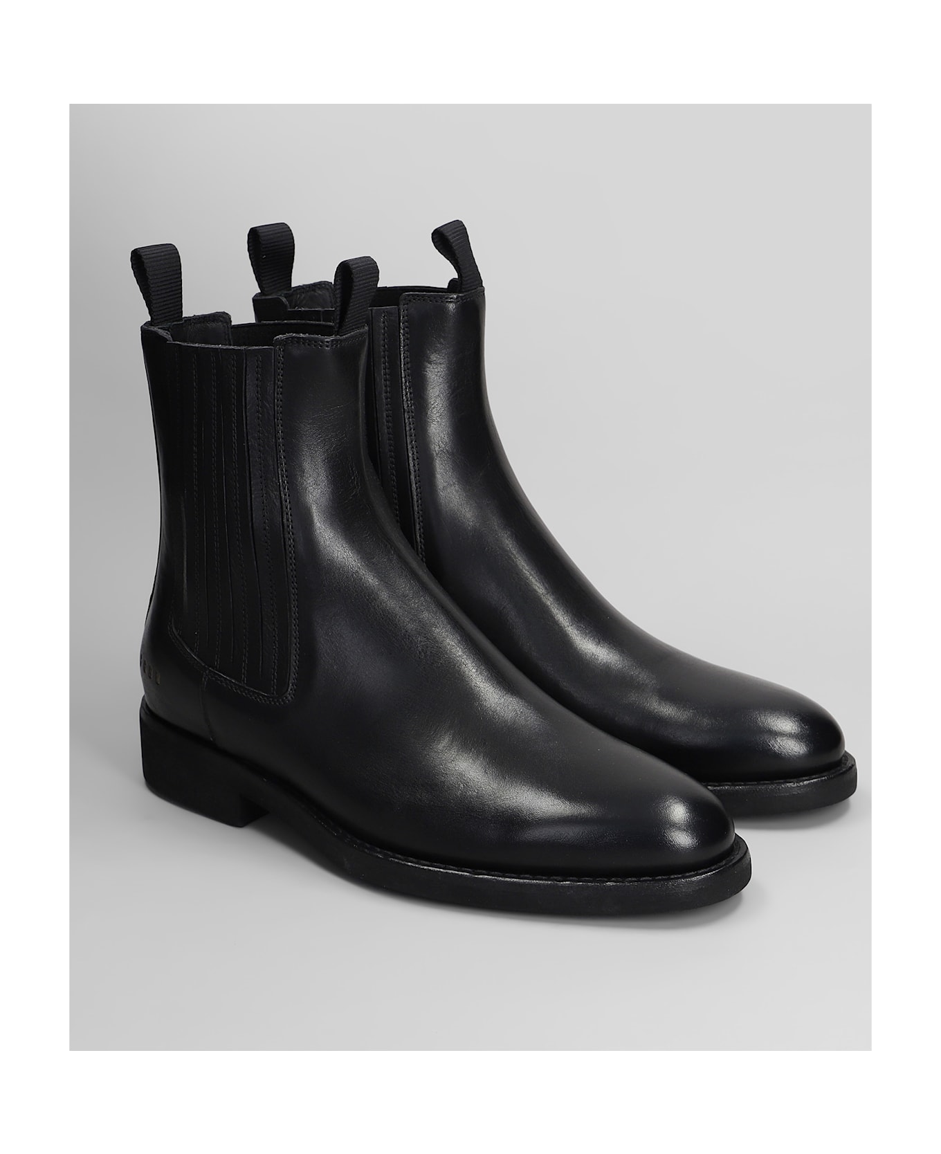 Golden Goose Chelsea Combat Boots In Black Leather - black