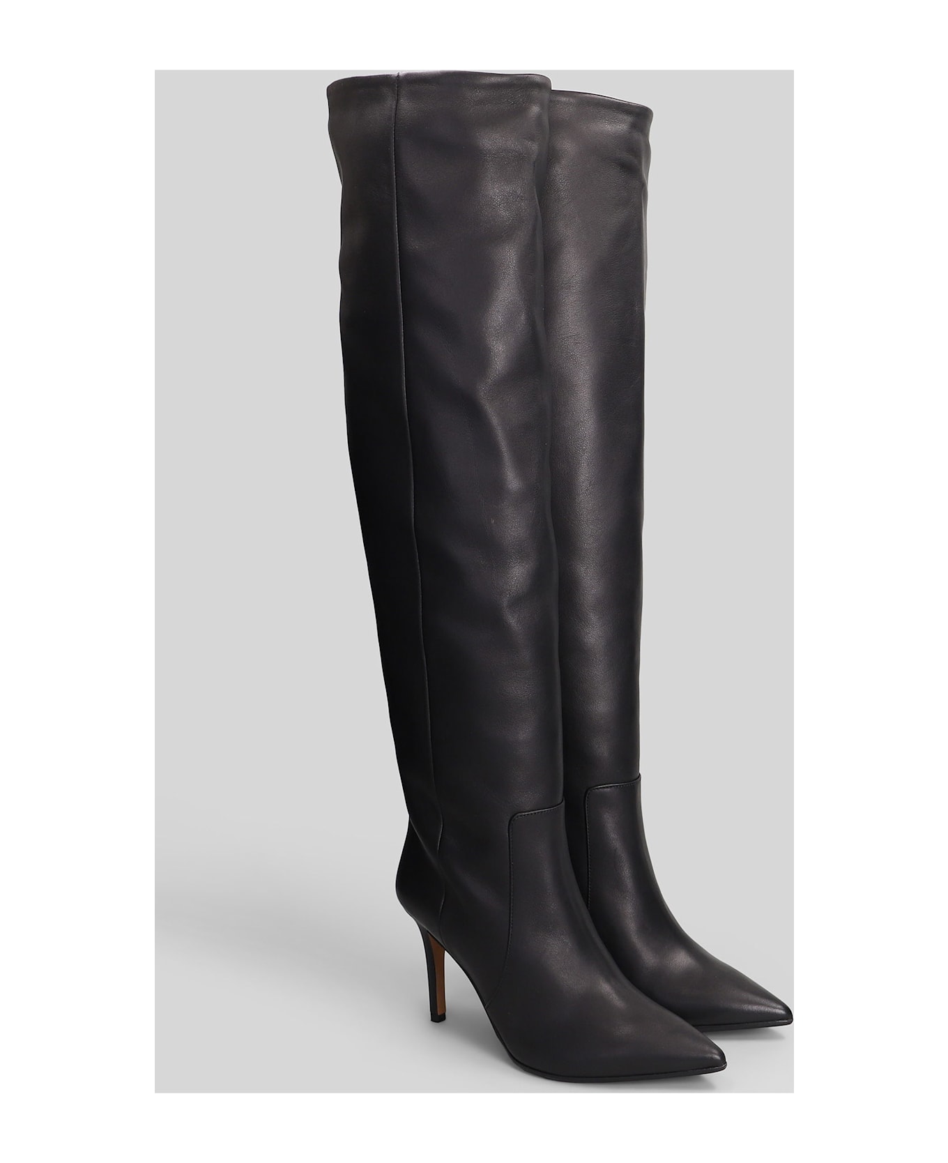 Fabio Rusconi High Heels Boots In Black Leather - black