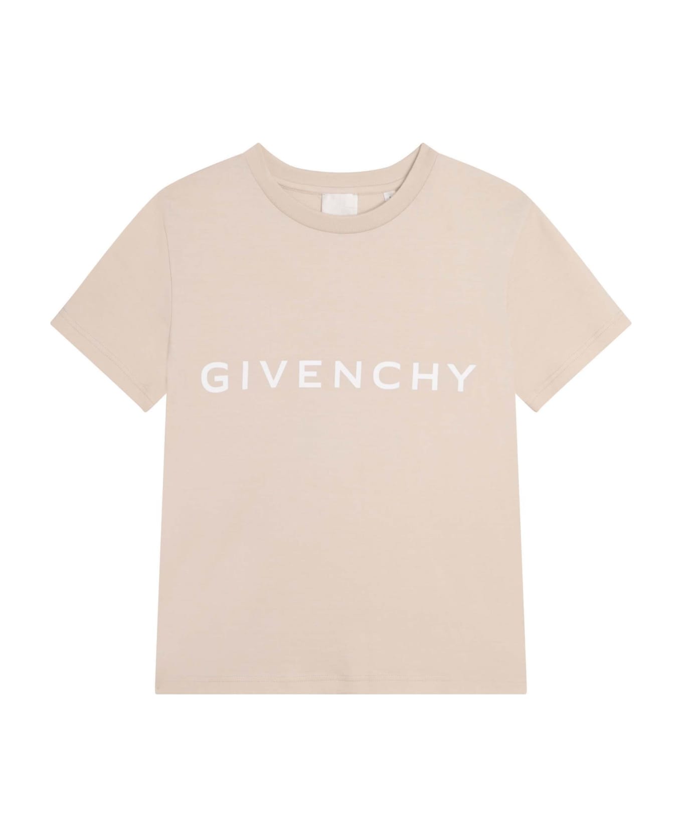Givenchy Logo Print Short Sleeve T-shirt - Beige