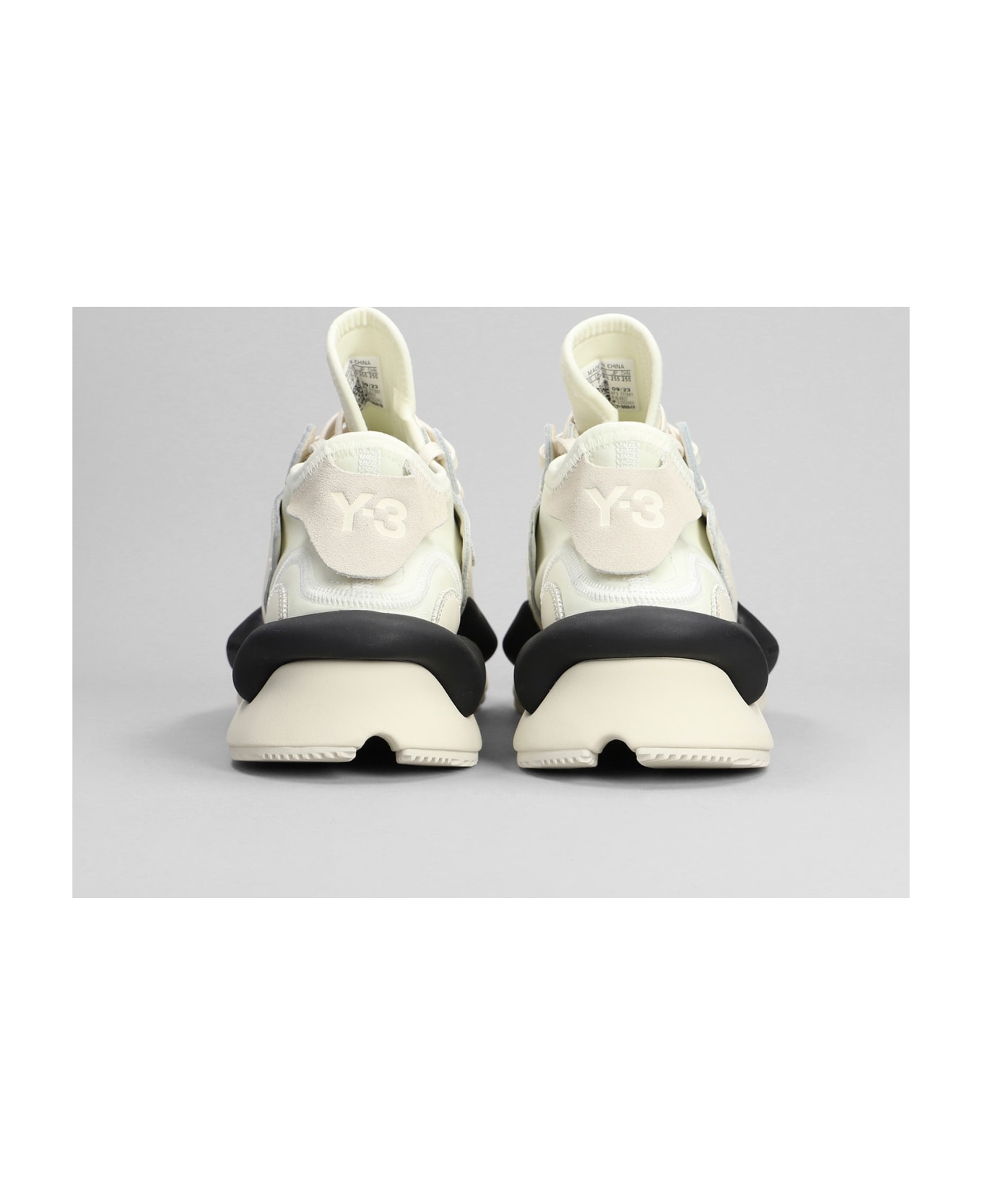 Y-3 Kaiwa Sneakers In Beige Leather - CREAMWHITEOFFWHITEBLACK スニーカー