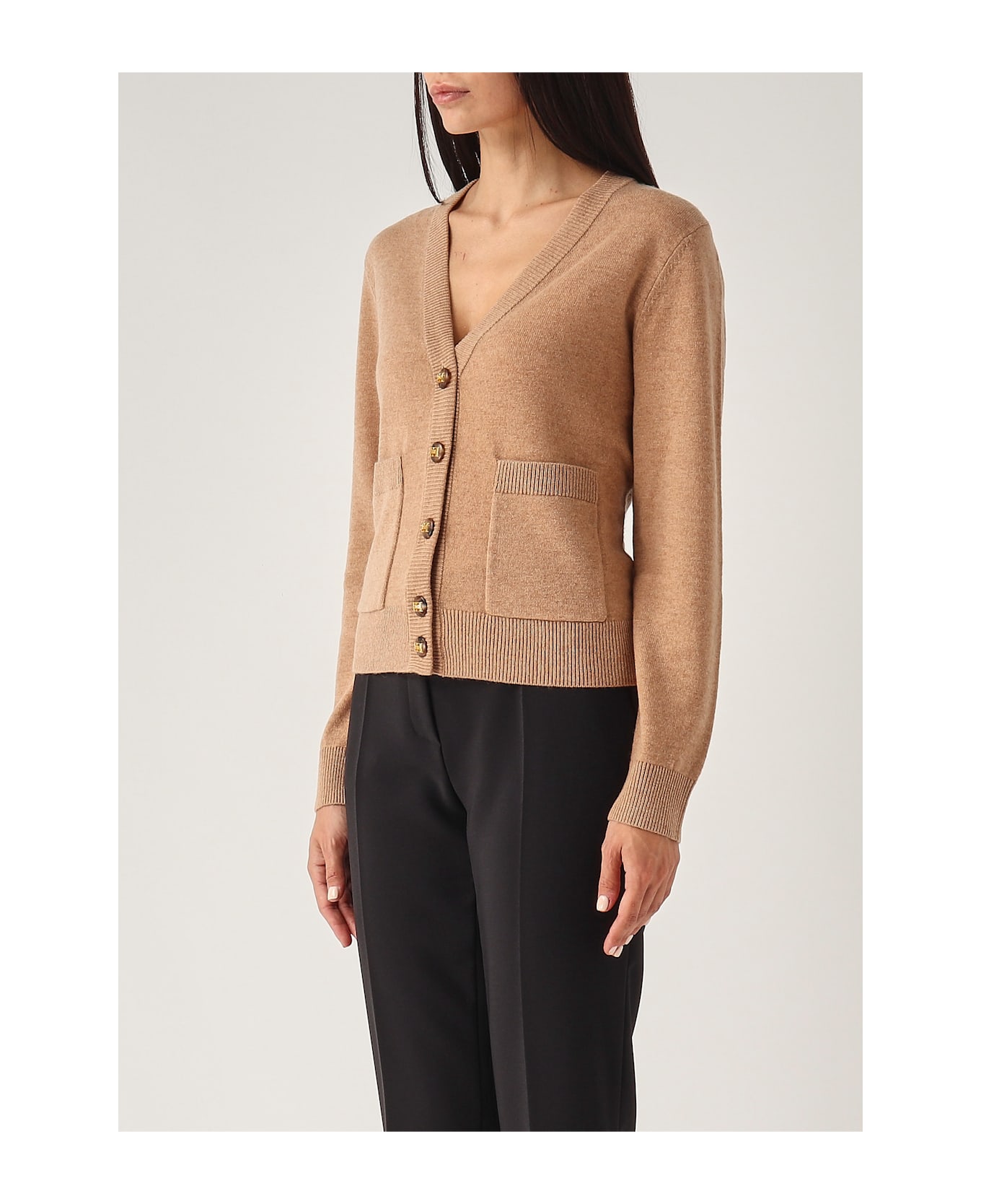 Elisabetta Franchi Wool Sweater - CAMEL MELANGE