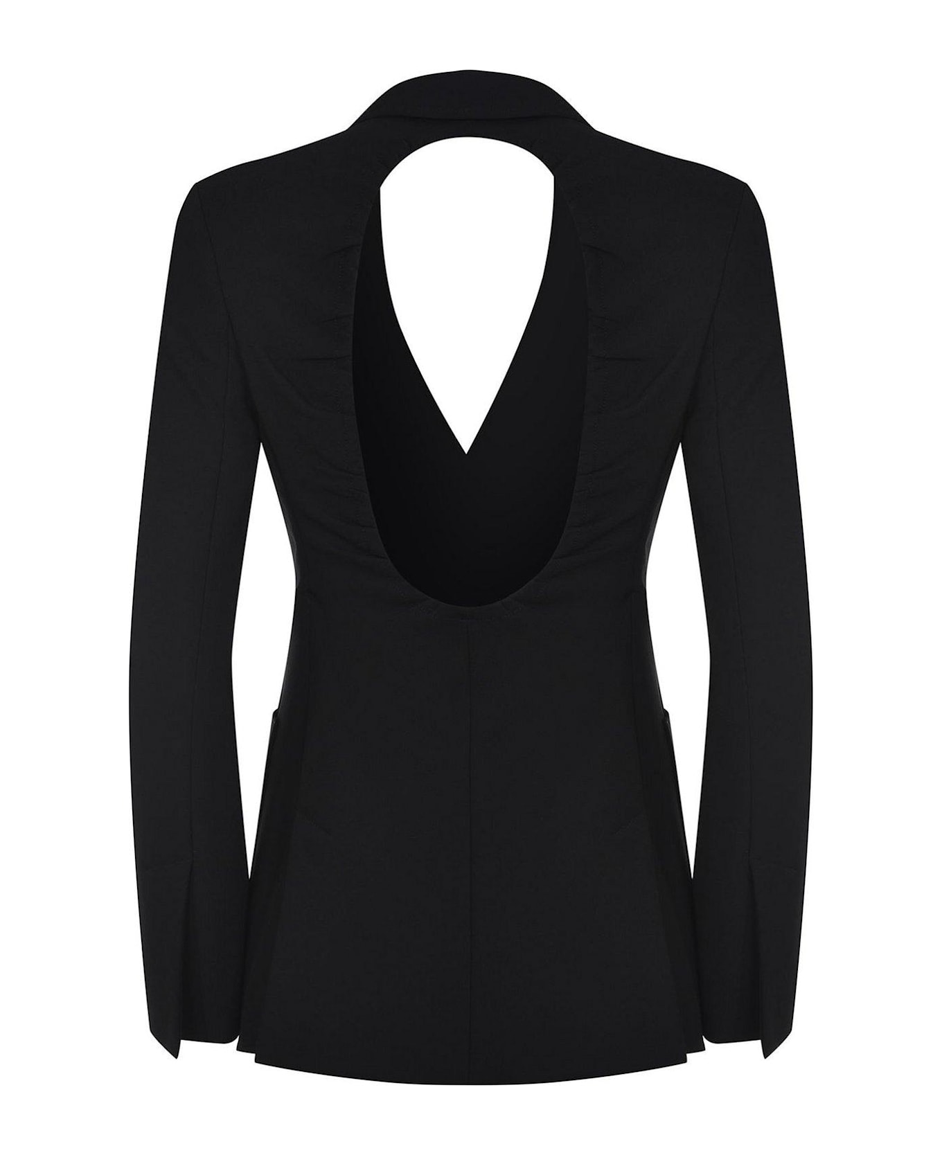 Max Mara Single-breasted Open Back Jacket - BLACK