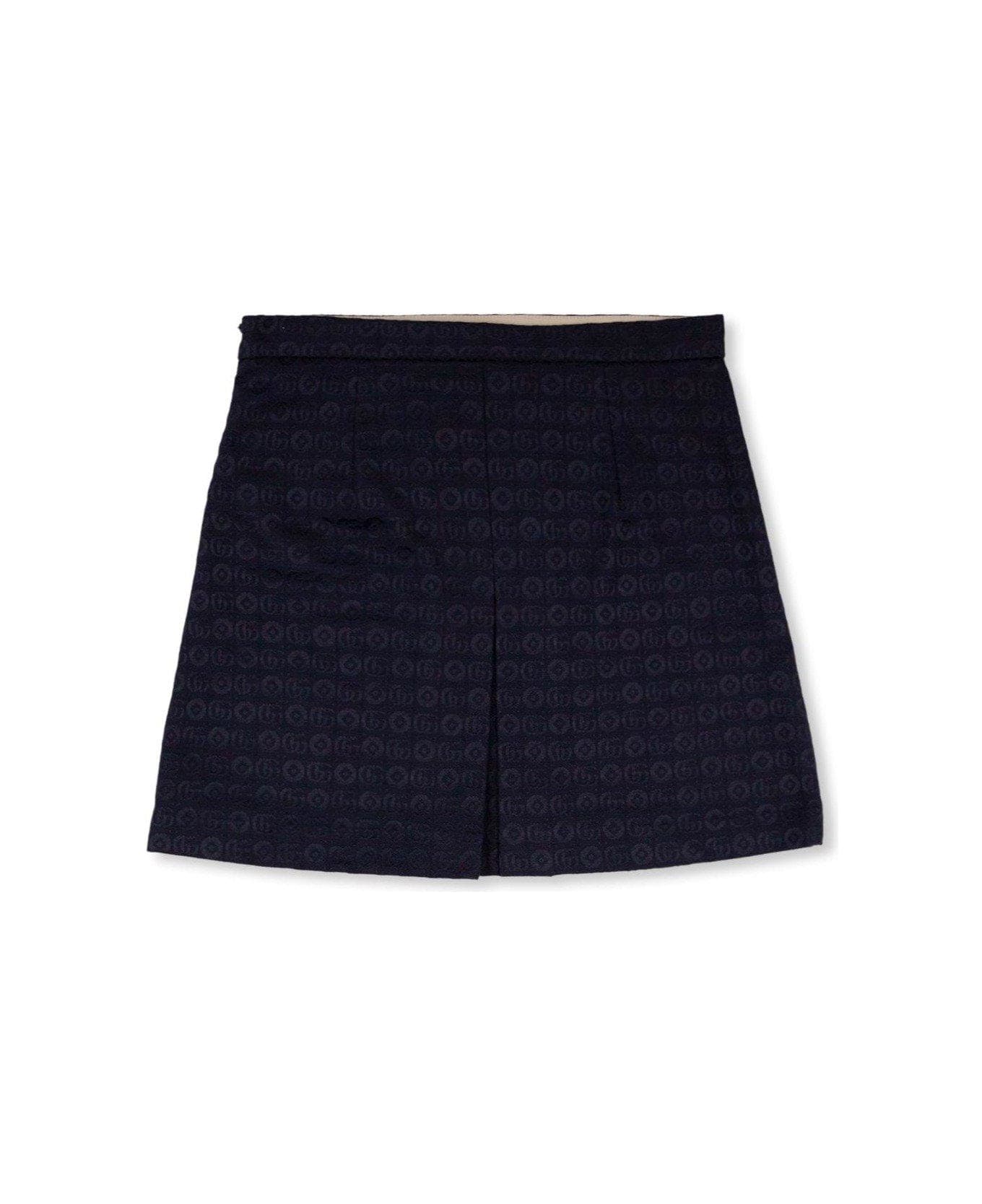 Gucci Logo Plaque Pleated Skirt