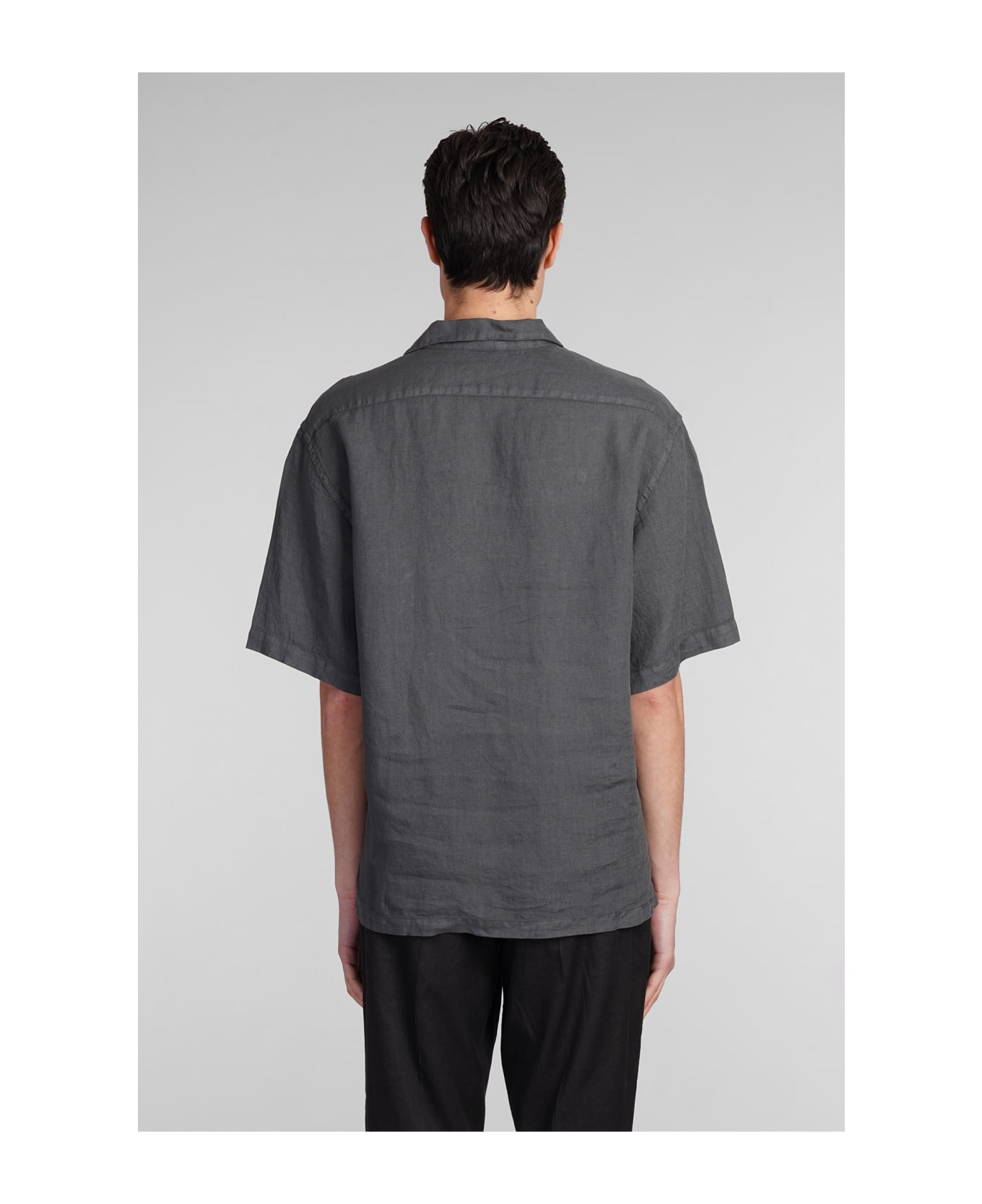 Barena Mola Shirt In Grey Linen - grey