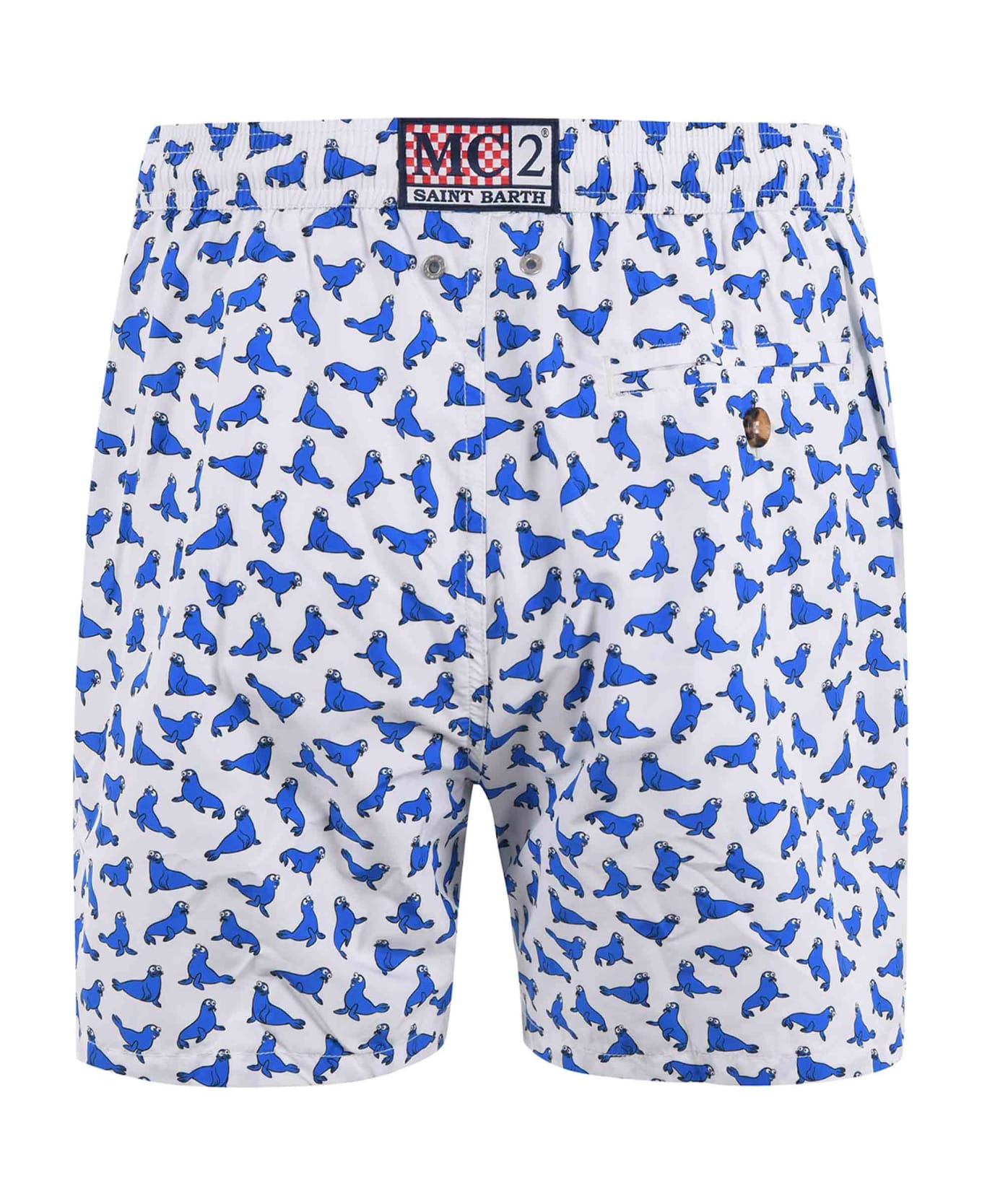 MC2 Saint Barth Swimsuit - Bianco/azzurro 水着