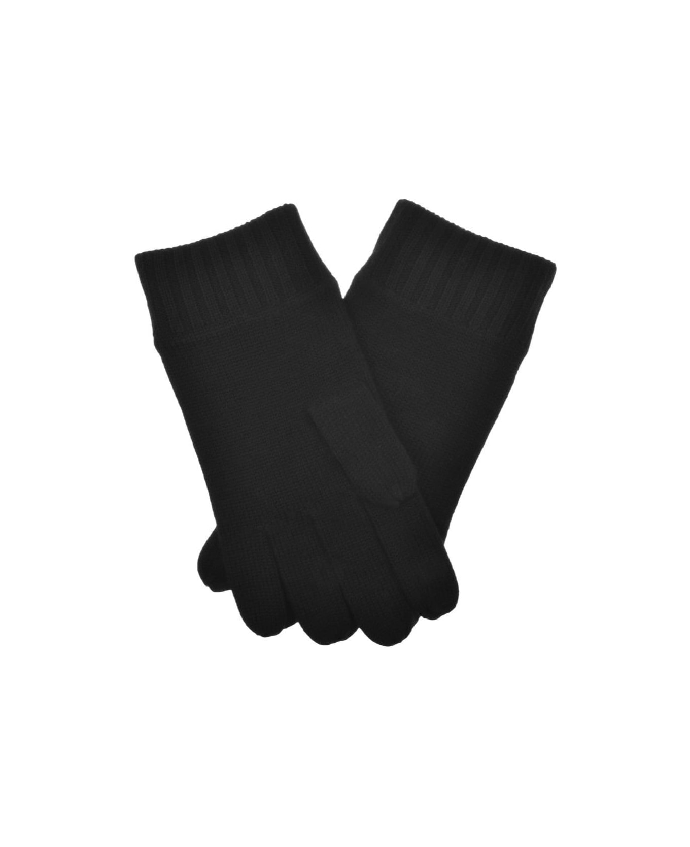 Ralph Lauren Logo Embroidered Knitted Gloves - Polo Black