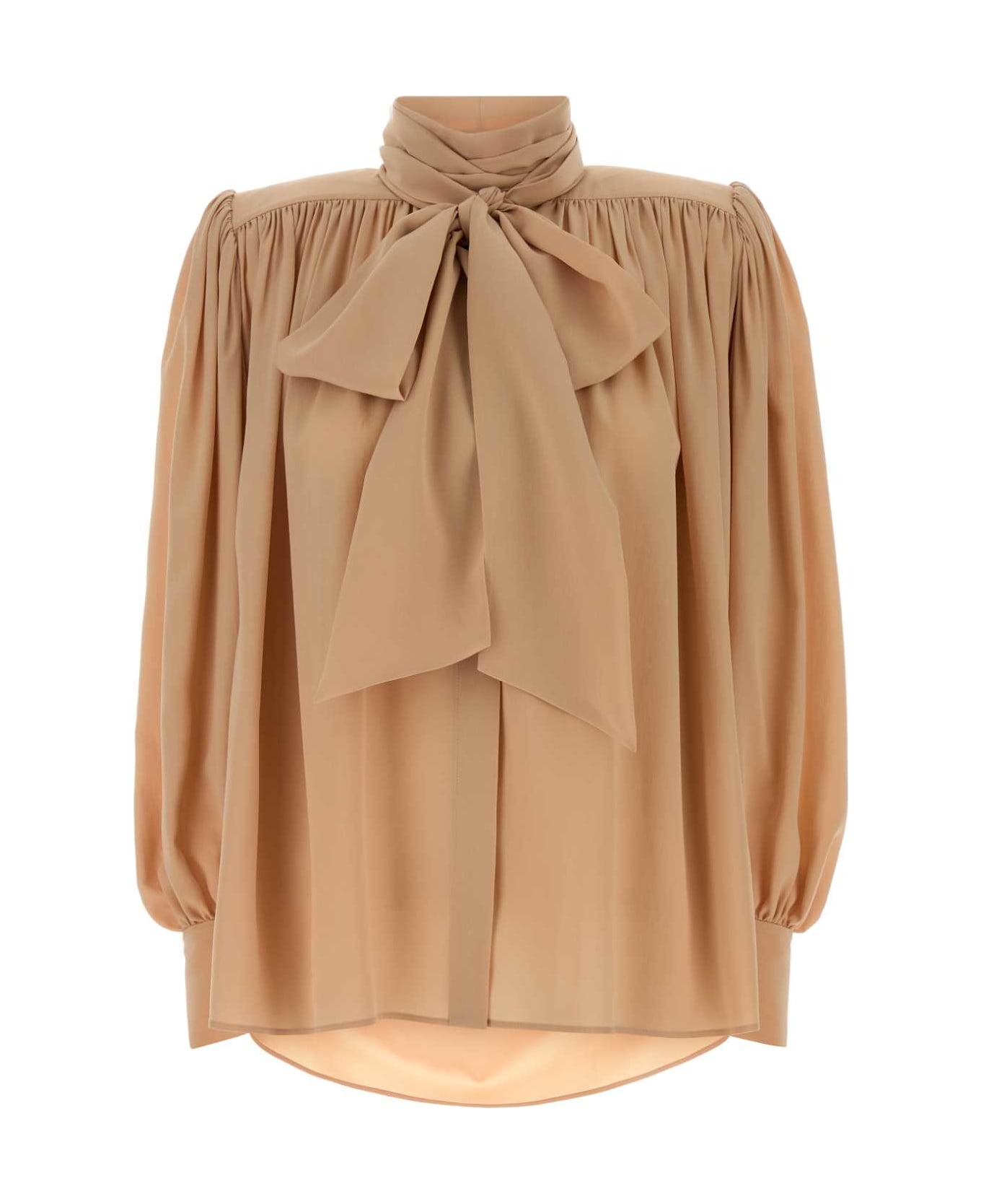 Chloé Powder Pink Crepe Blouse - SANDBROWN