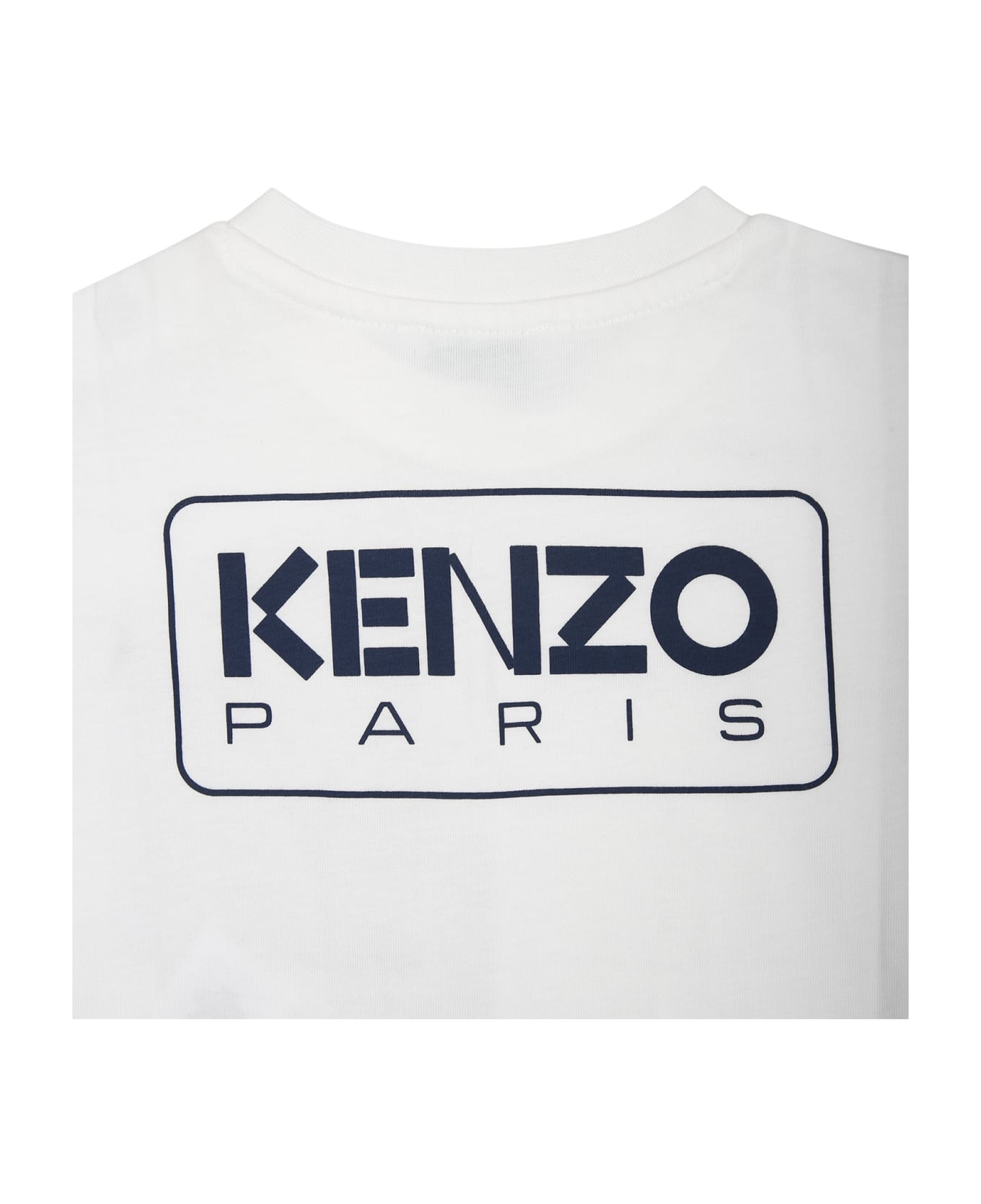 Kenzo Kids Ivory T-shirt For Baby Boy With Logo - White Tシャツ＆ポロシャツ