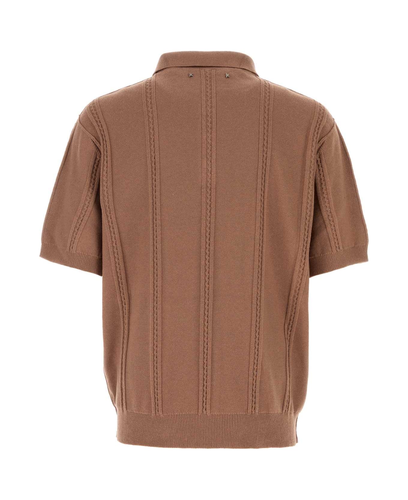 Golden Goose Dark Pink Cotton And Polyester Polo Shirt - BROWNIE