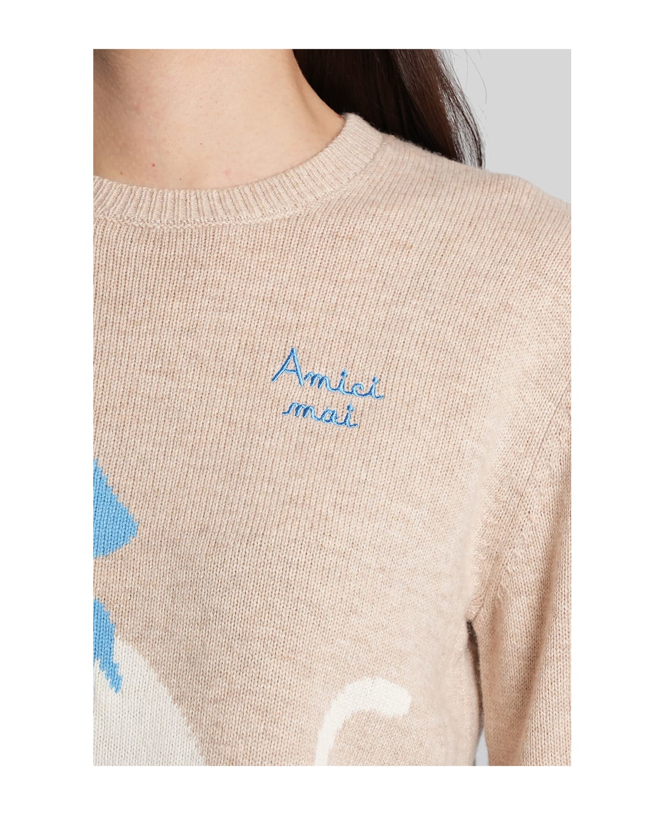 MC2 Saint Barth New Queen Knitwear In Beige Wool - beige