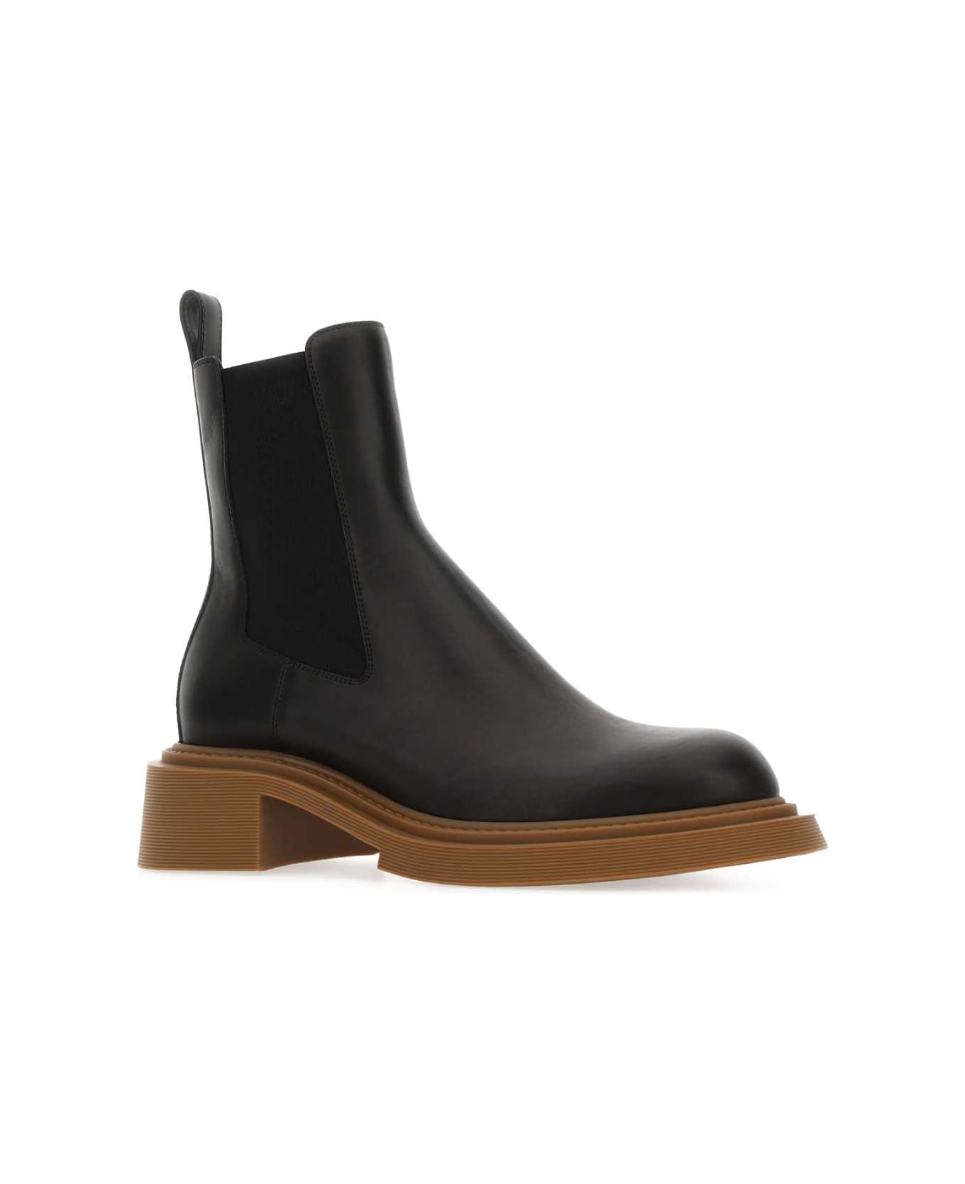 Loewe Black Leather Chelsea Ankle Boots - BLACK ブーツ