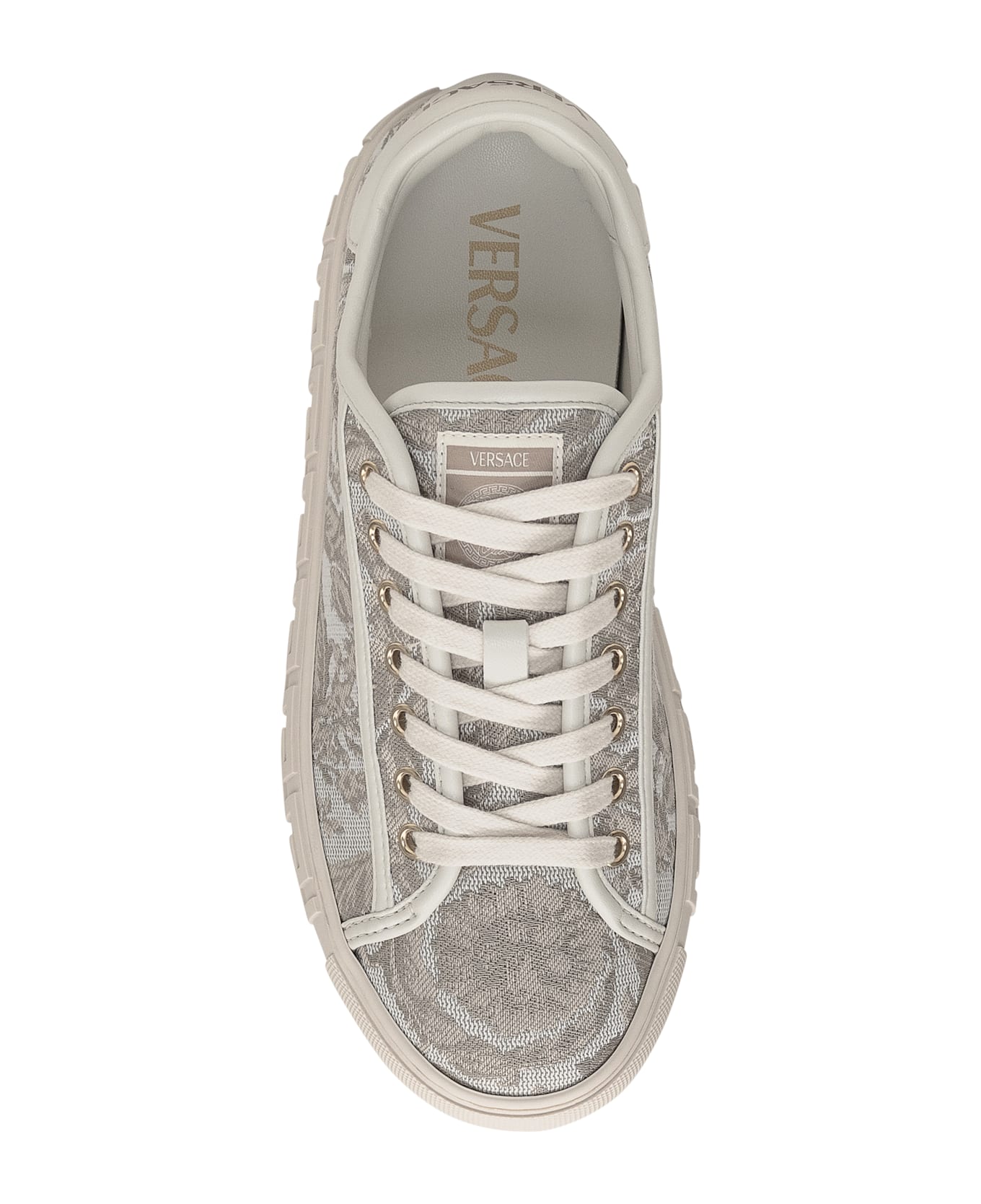 Versace Baroque Greca Sneakers - BEIGE-OFF WHITE-LIGHT GOLD