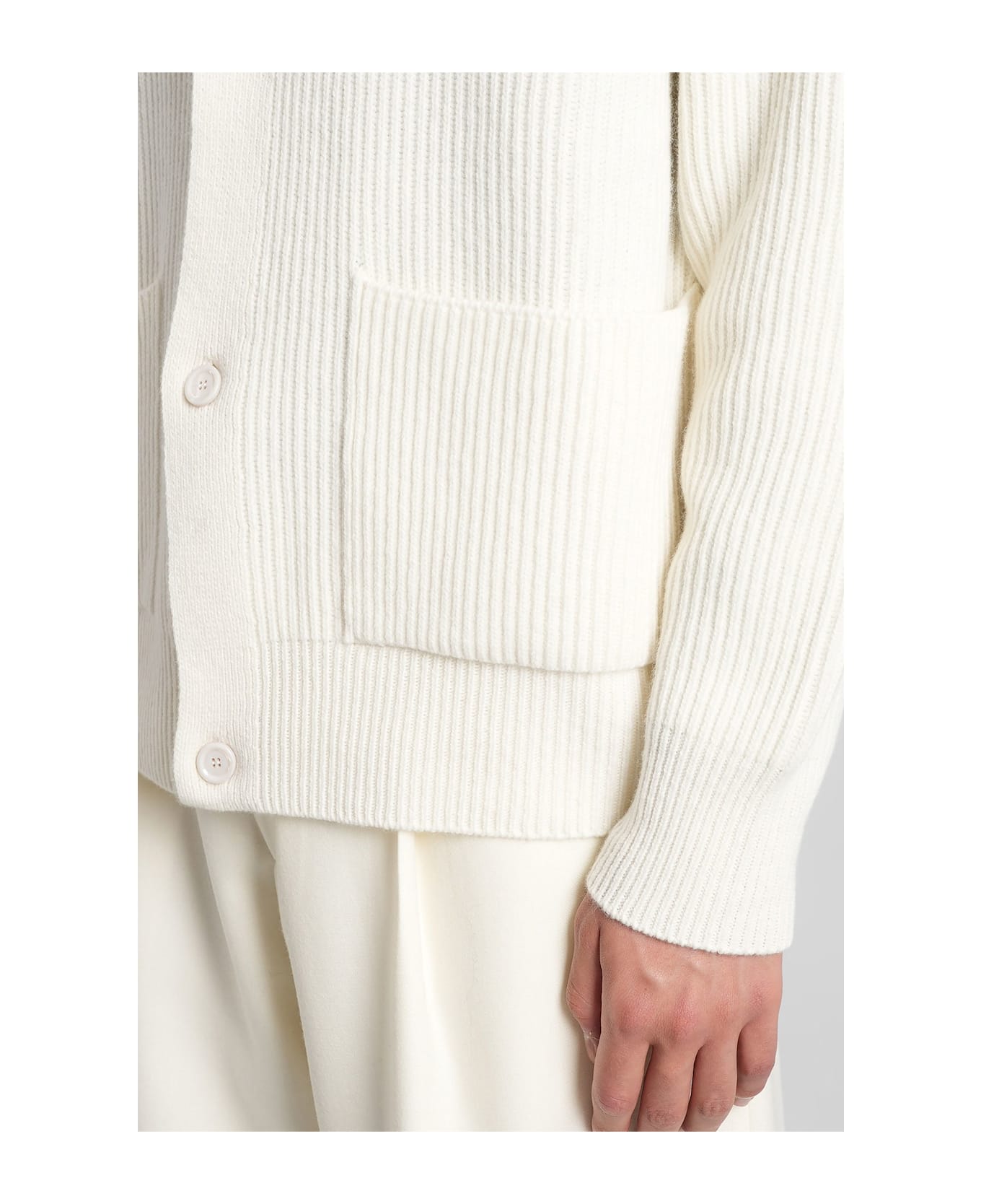 Lardini Cardigan In Beige Wool - beige