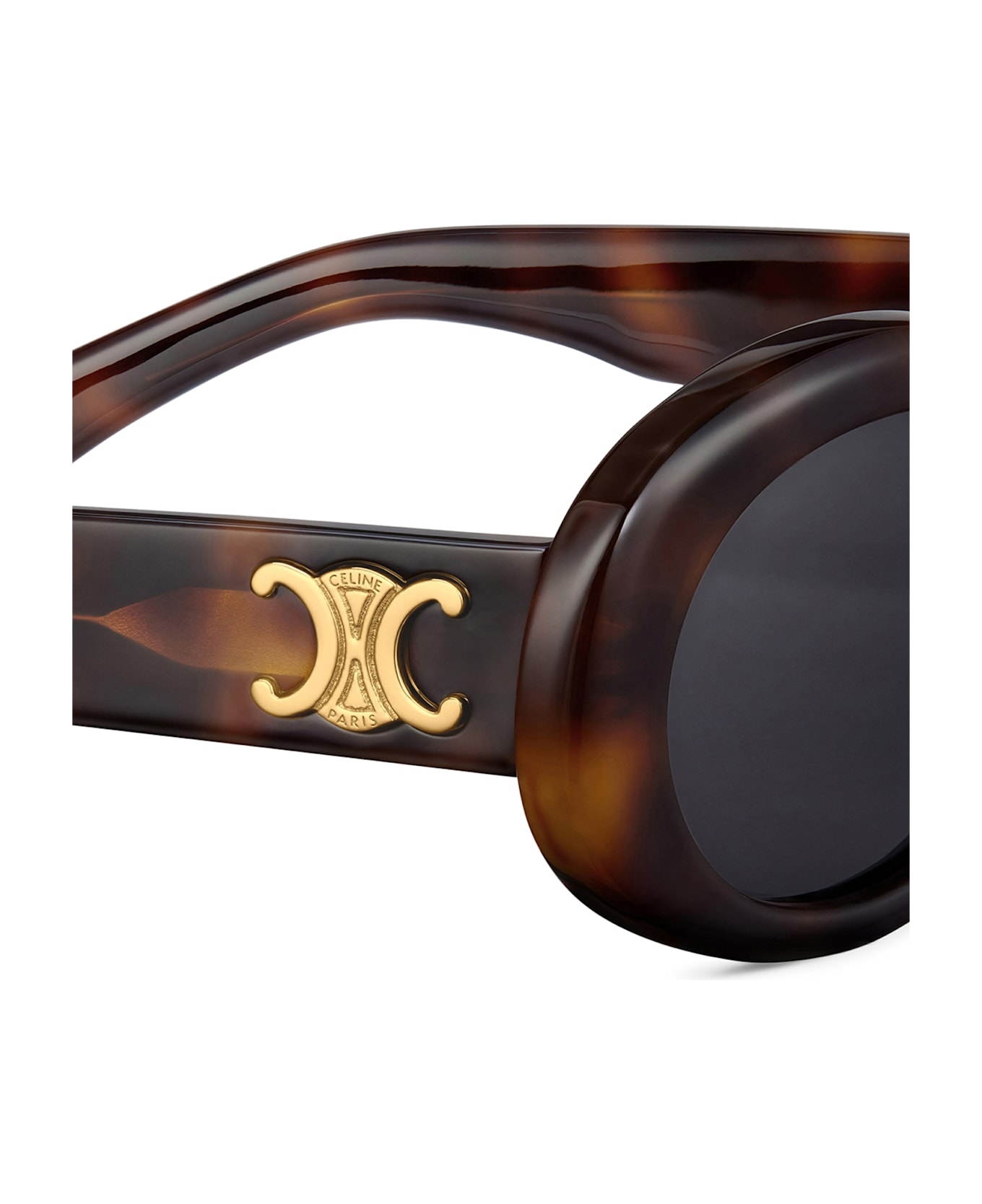 Celine Triomphe 01 Sunglasses In Blonde Havana Acetate - MULTICOLOUR