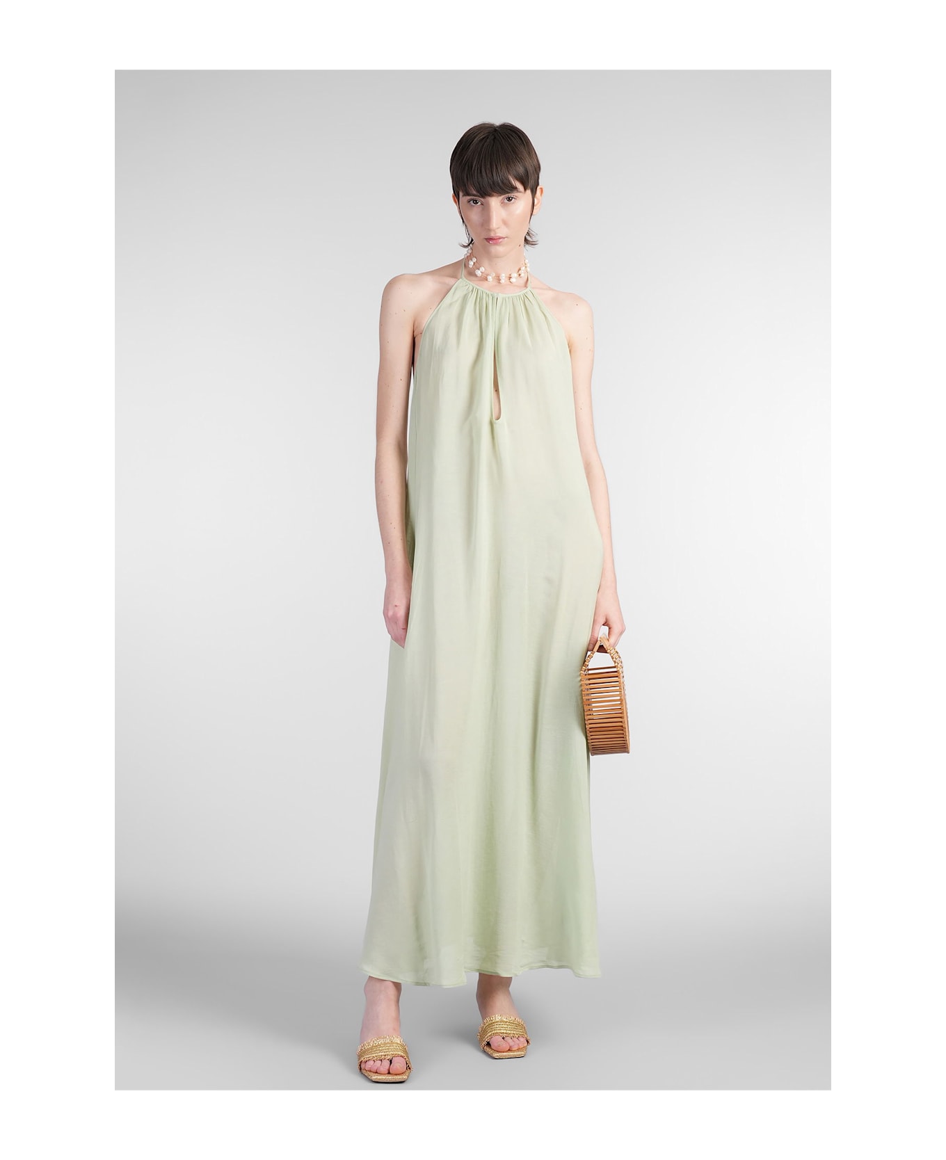 Cult Gaia Orla Long Dress In Green Viscose - green