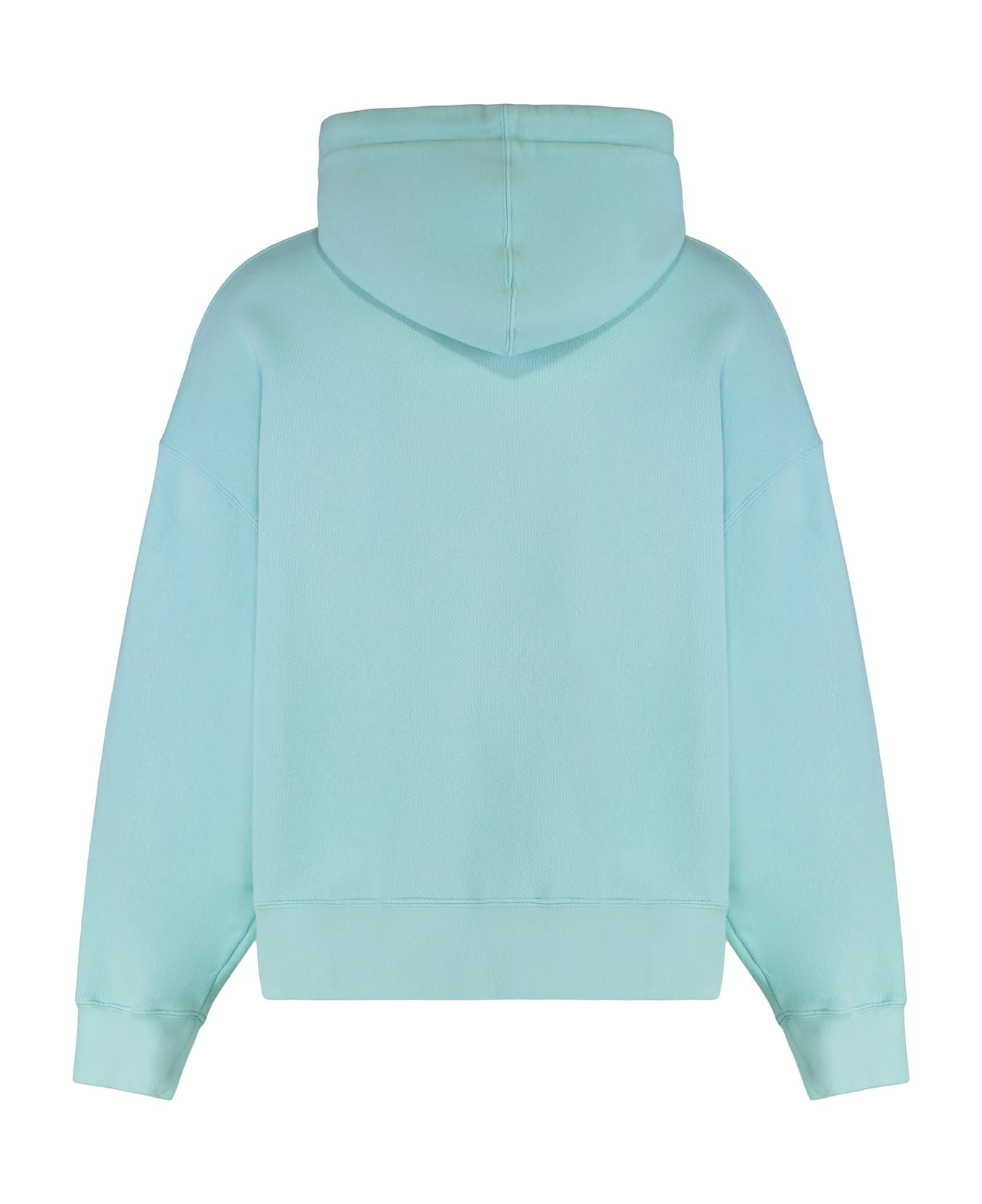 Palm Angels Hooded Sweatshirt In Cotton With Logo - Light Blue