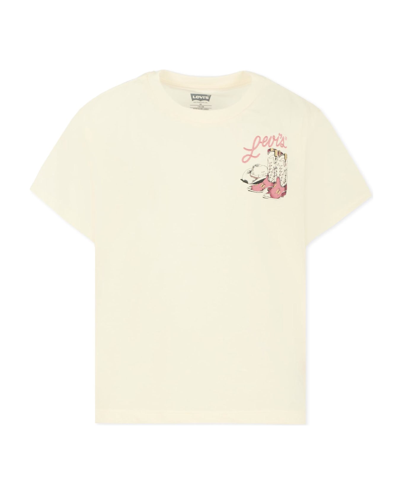 Levi's Ivory T-shirt For Girl With Boot - Ivory