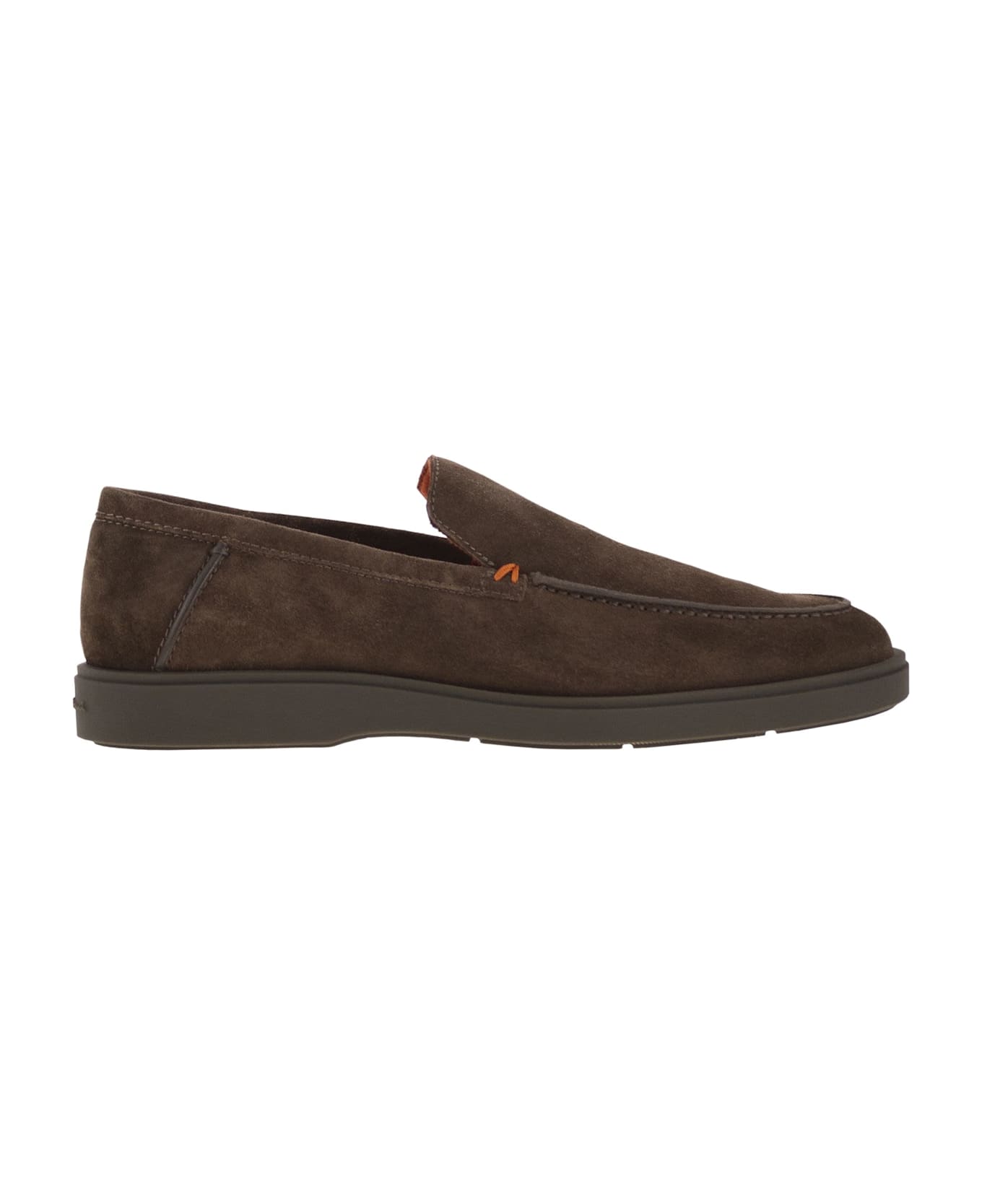 Santoni Suede Moccasin - Dark Brown