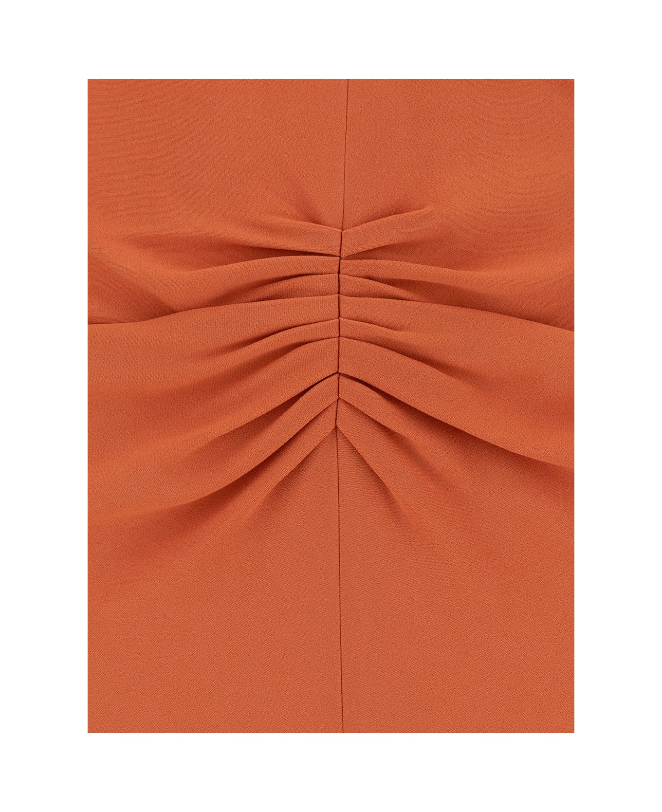 Victoria Beckham Midi Orange Dress With Gathered Waist In Viscose Blend Woman - Orange