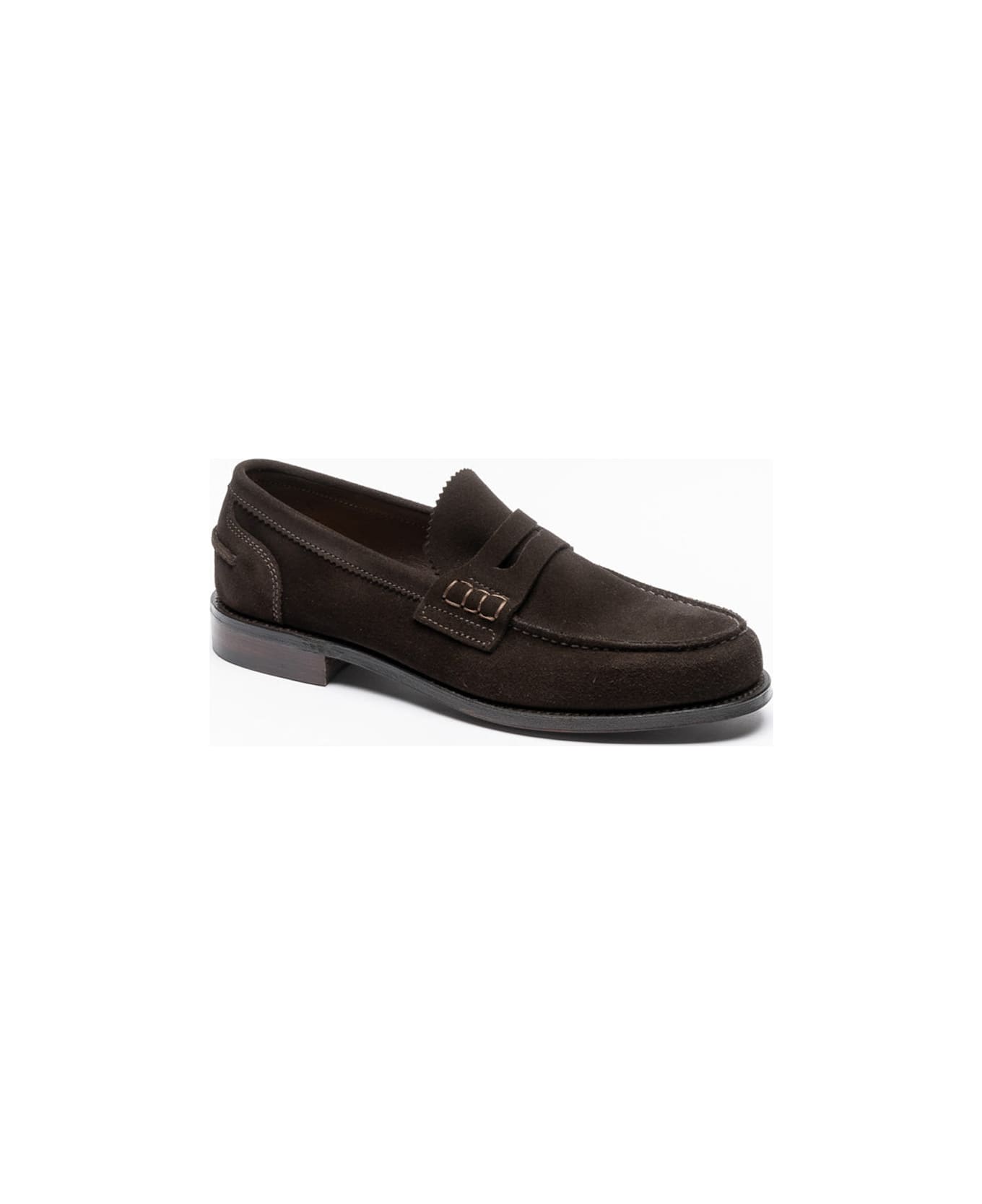 Cheaney Bitter Chocolate Suede Penny Loafer - Marrone