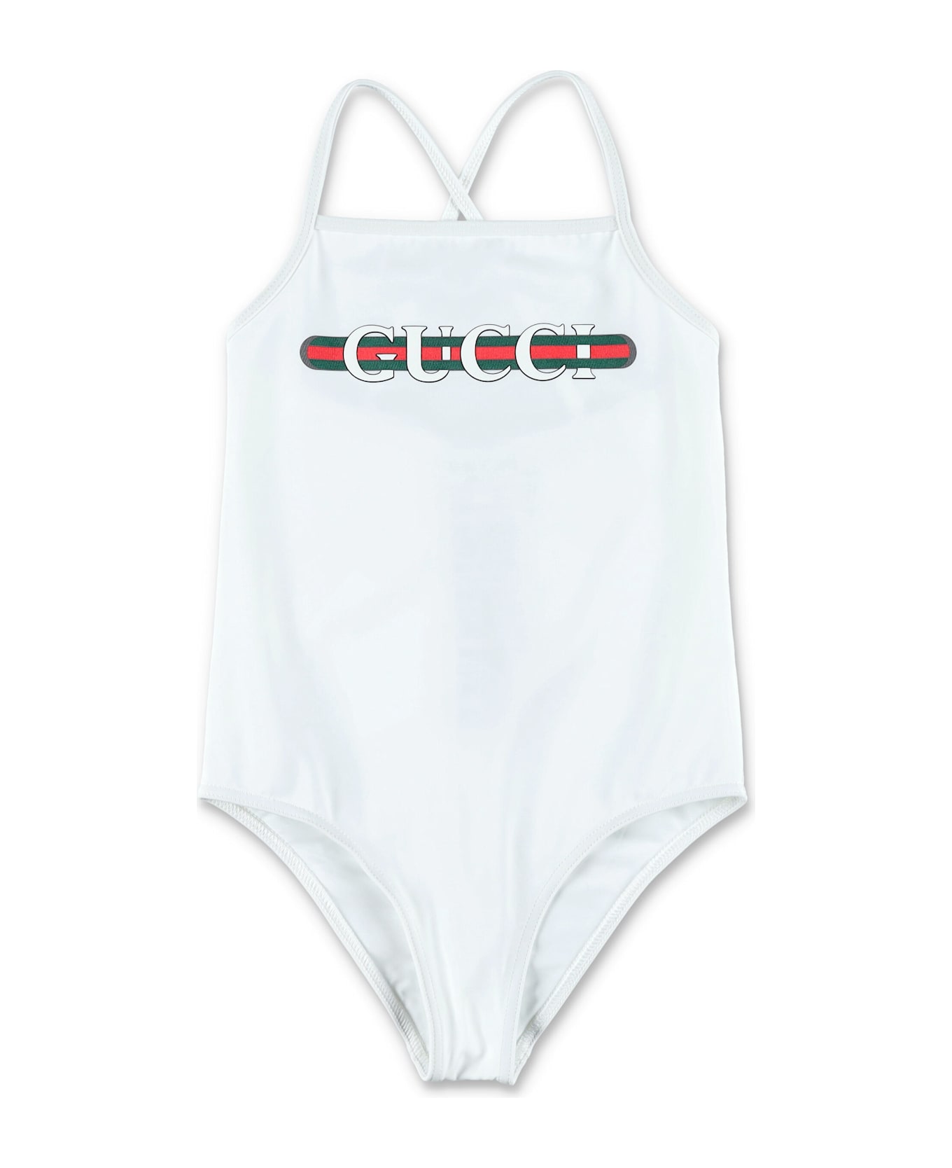 Gucci Kid - Printed Lycra Swimsuit - WHITE