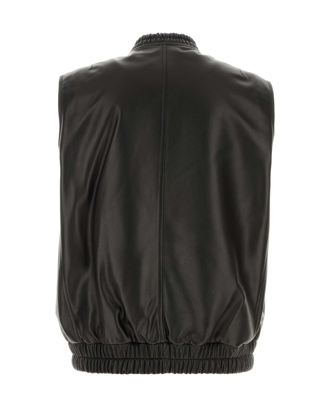 Versace Black Leather Jacket - BLACK