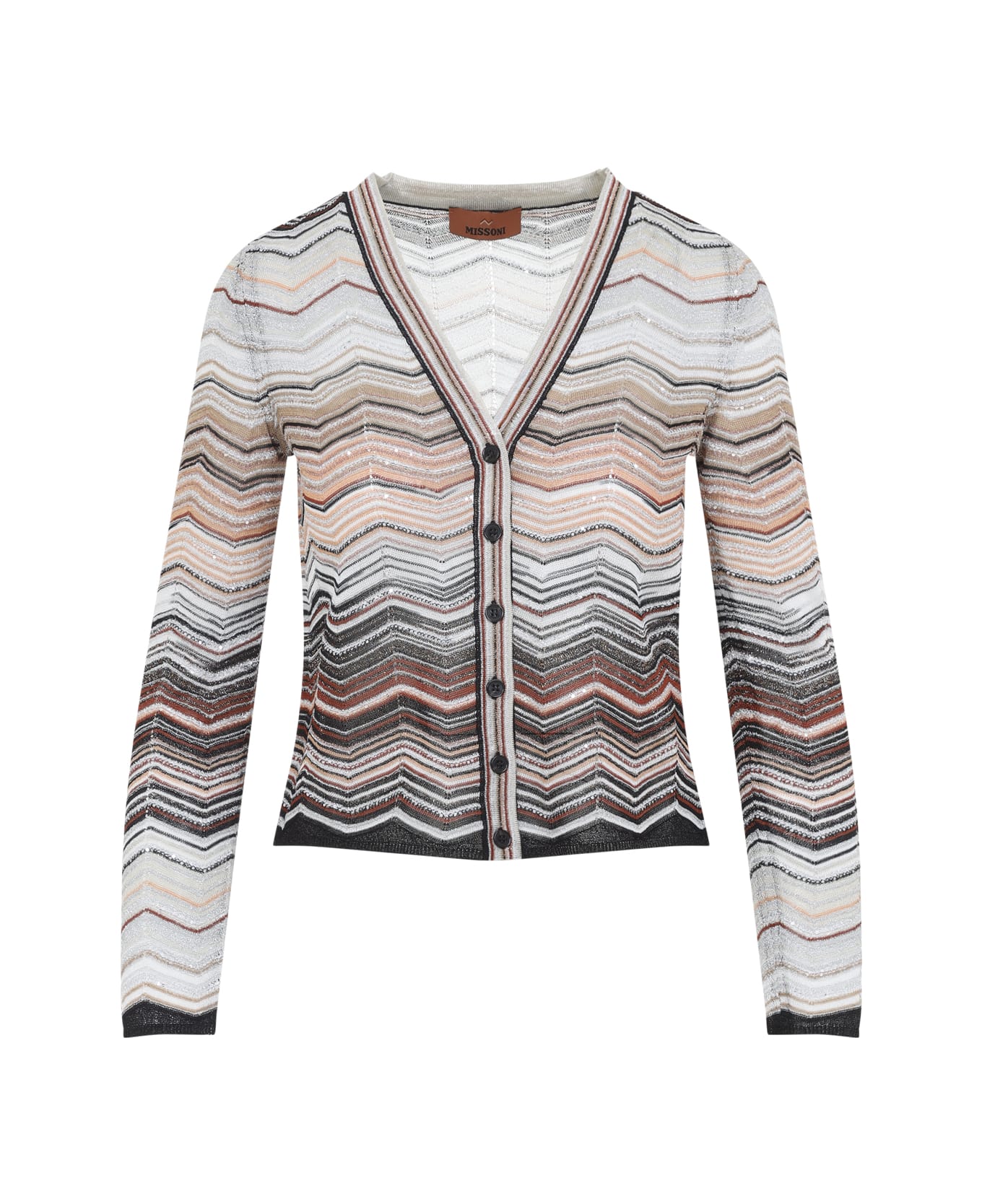 Missoni Buttoned Cardigan - Zv Red Beige Tones