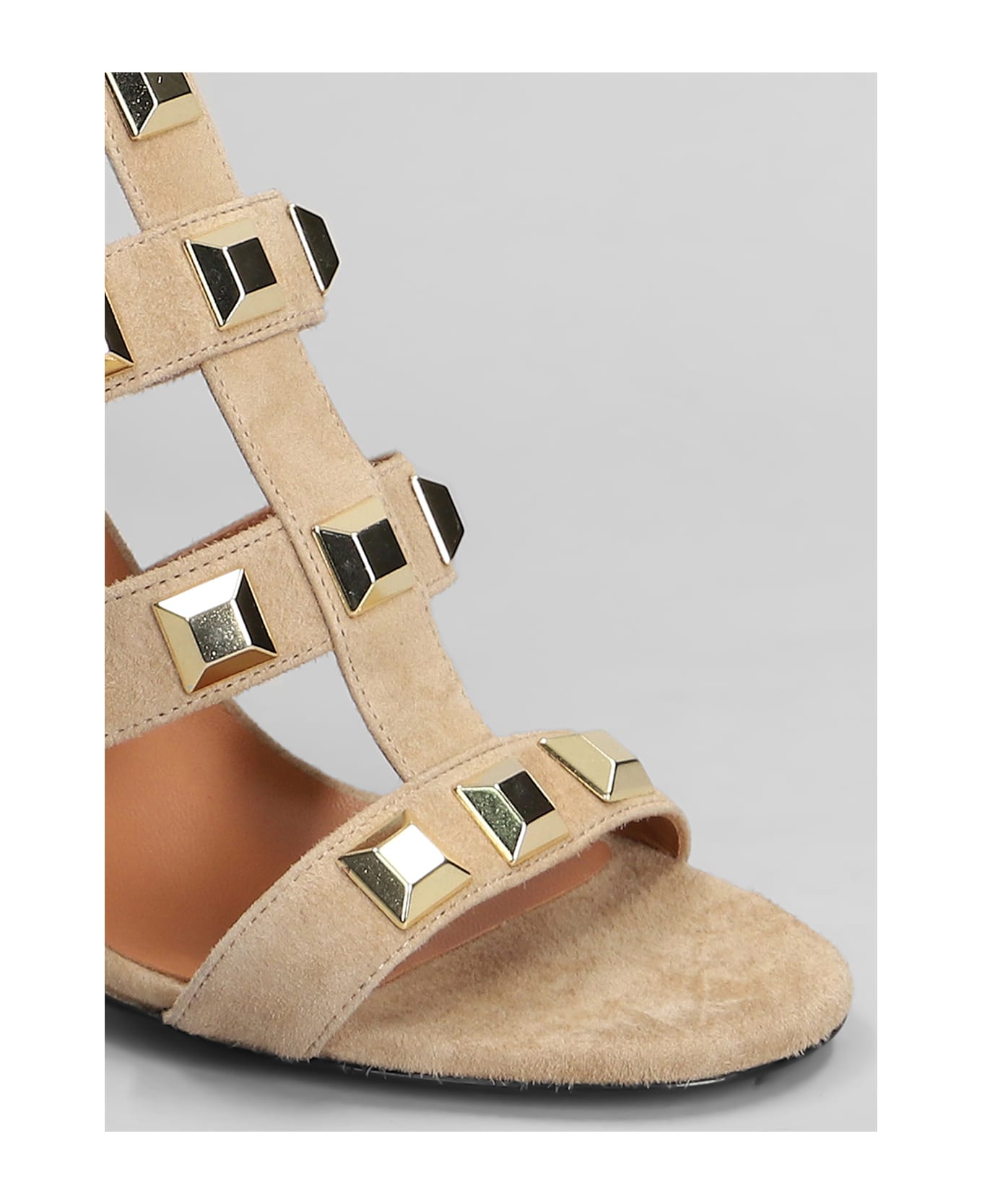 Via Roma 15 Sandals In Beige Suede - beige