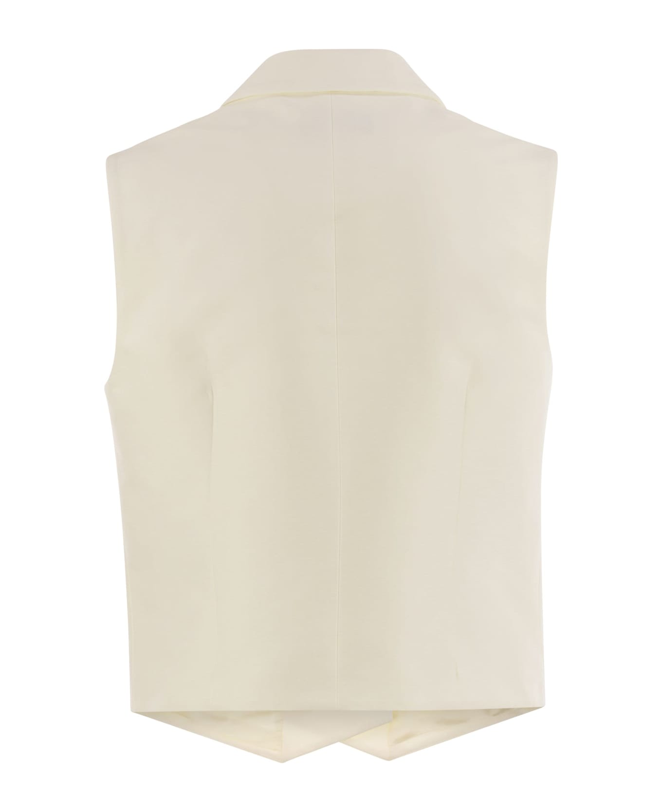 MVP Wardrobe Double-breasted Cotton And Silk Waistcoat - Milk