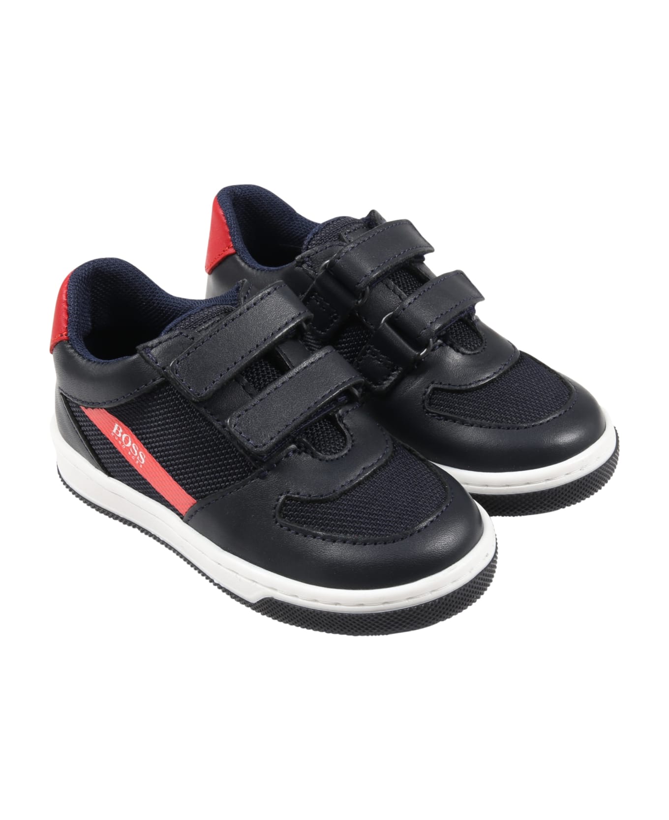 Hugo Boss Black Sneakers For Boy With Red Details - Blue