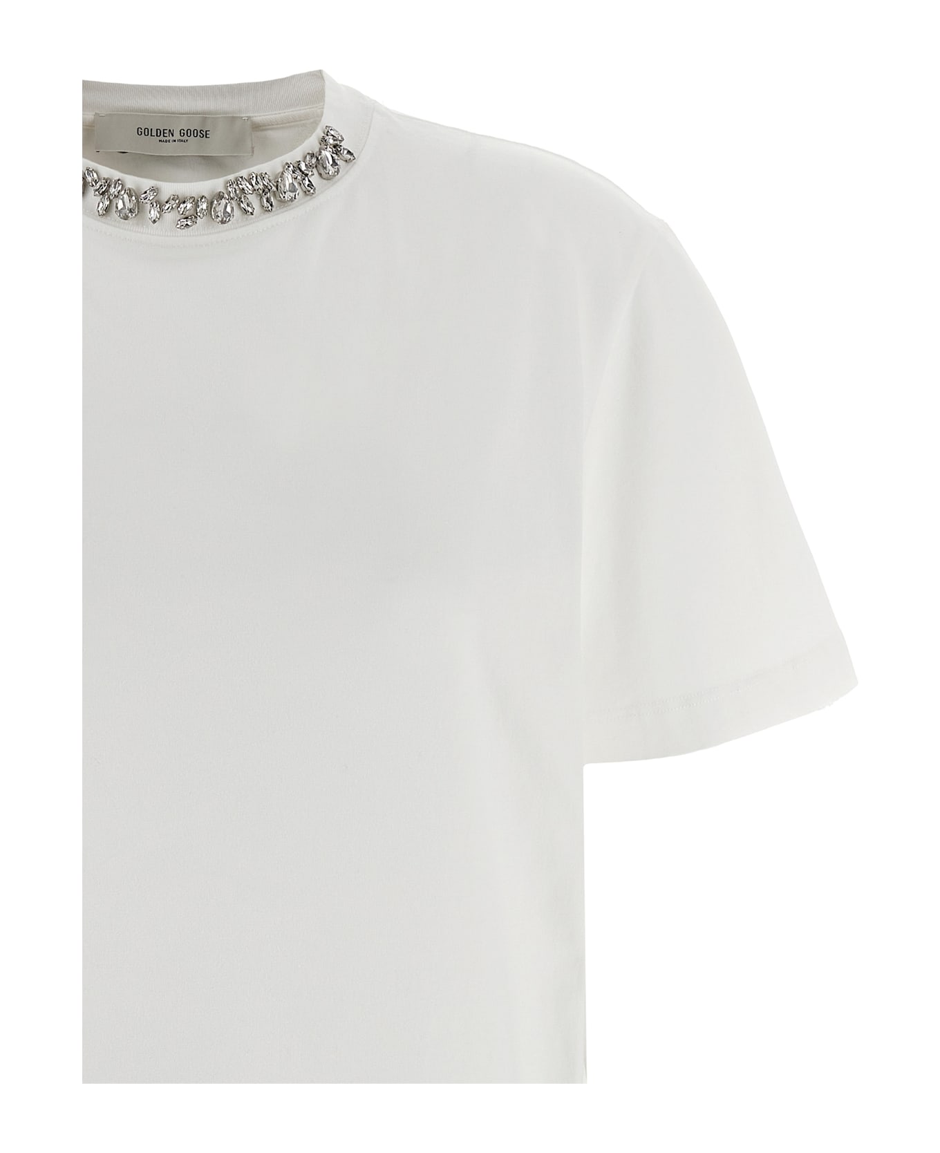 Golden Goose Crystal Crew Neck T-shirt - White