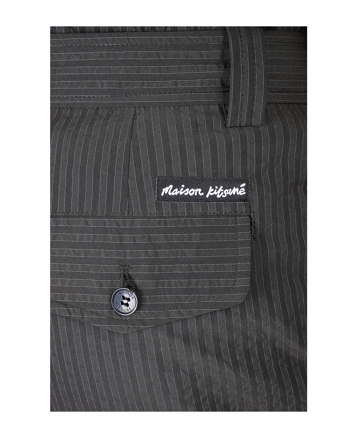 Maison Kitsuné Pants In Black Polyester - black