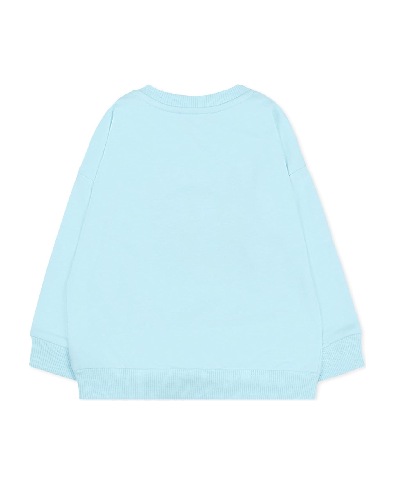 Moschino Light Blue Sweatshirt For Baby Boy With Teddy Bear - Light Blue