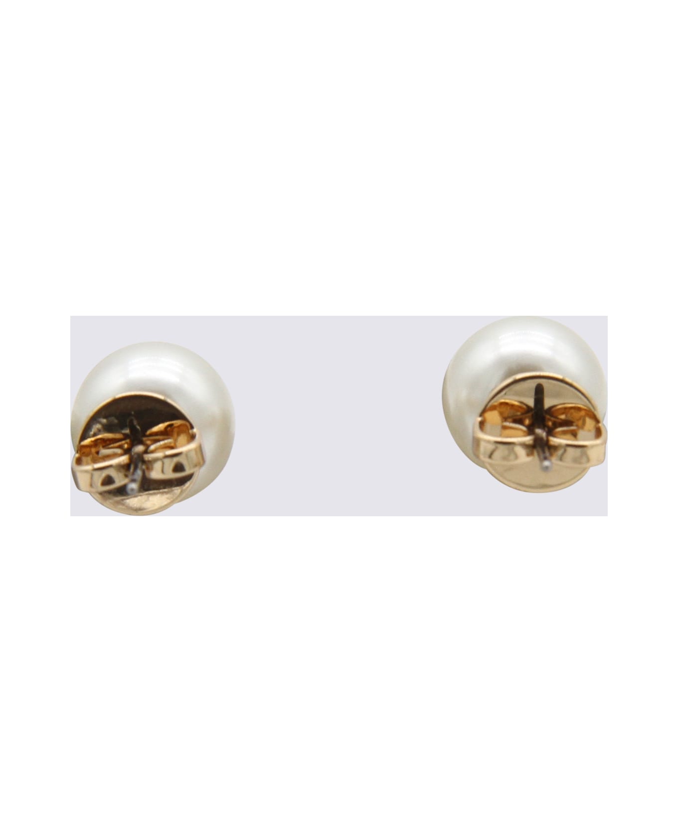 Tory Burch Gold Tone Brass Earrings - Ivory / Tory Gold イヤリング