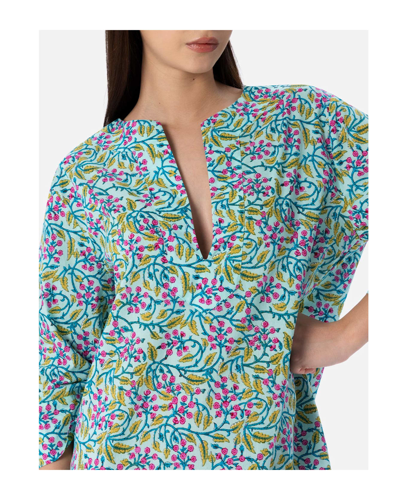 MC2 Saint Barth Woman Cotton Tunic Dress Macha - GREEN