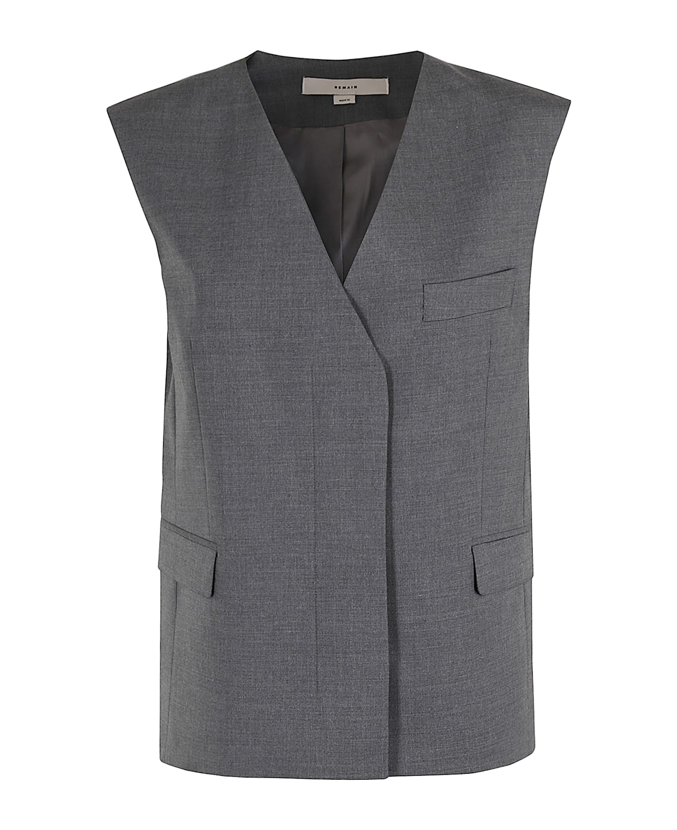 REMAIN Birger Christensen Boxy Waistcoat - Phantom