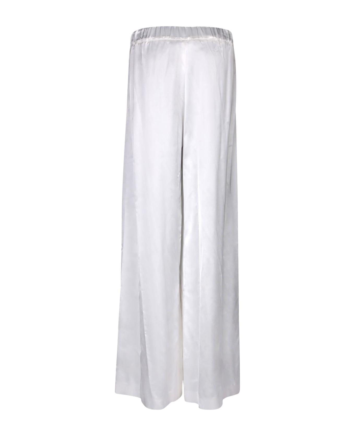 Fabiana Filippi Wool Satin White Trousers - White