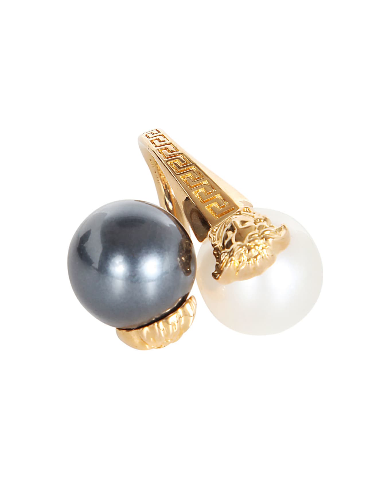 Versace Double Pearl Ring - Gold Versace White Black