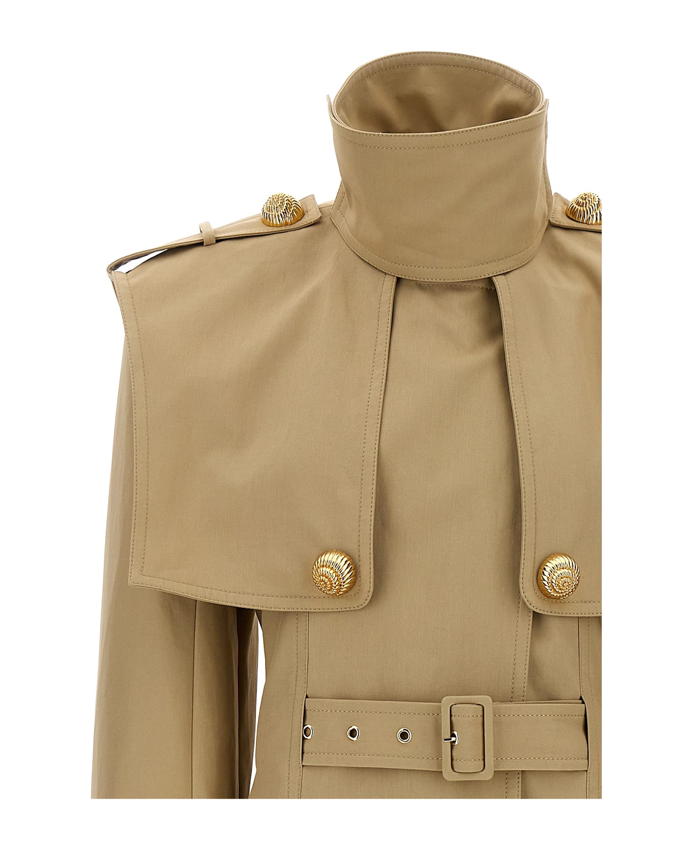 Balmain 
chiocciola
 Button Trench Coat - Beige